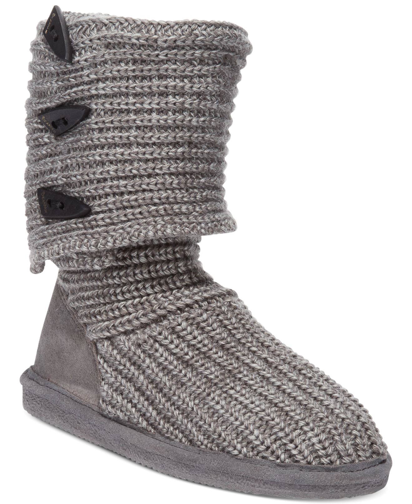 Lyst BEARPAW Knit & Genuine Sheepskin Lined Boot in Gray