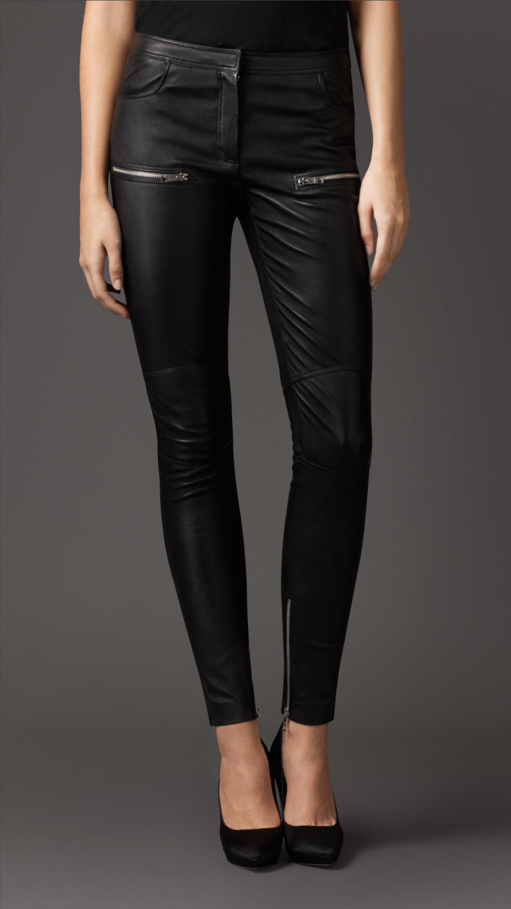 Burberry Skinny Fit Leather Leggings in 