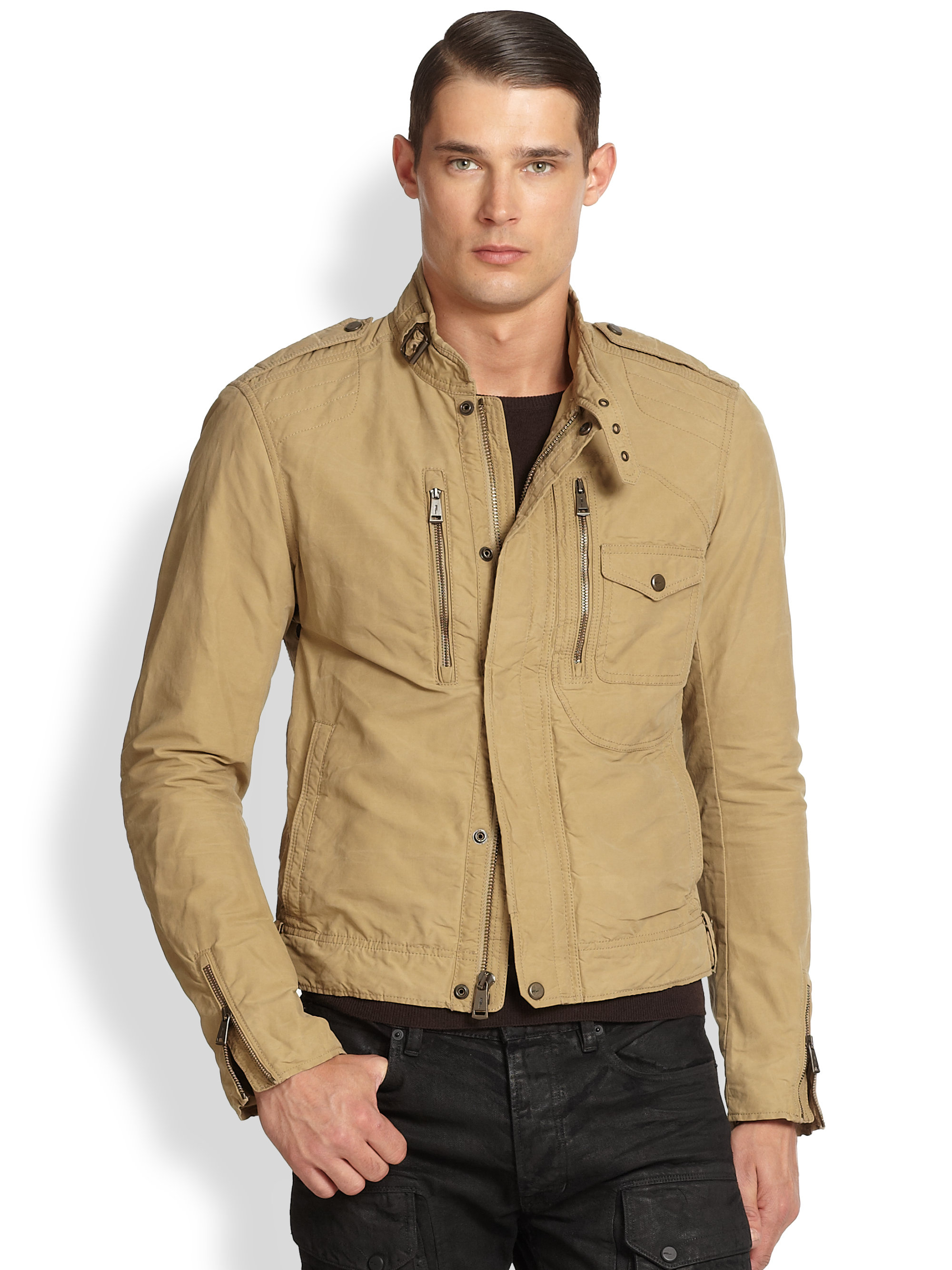 Ralph Lauren Black Label Cruise Bomber Jacket in Natural ...