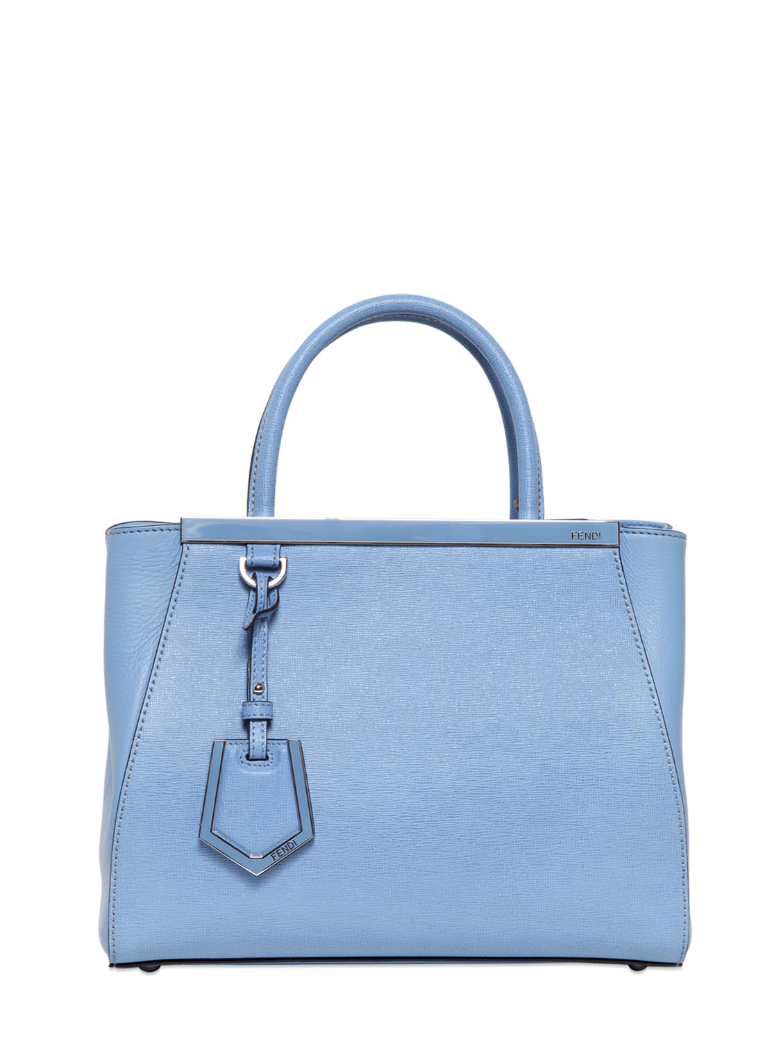 Fendi Mini 2 Jours Structured Leather Bag in Light Blue (Blue) - Lyst