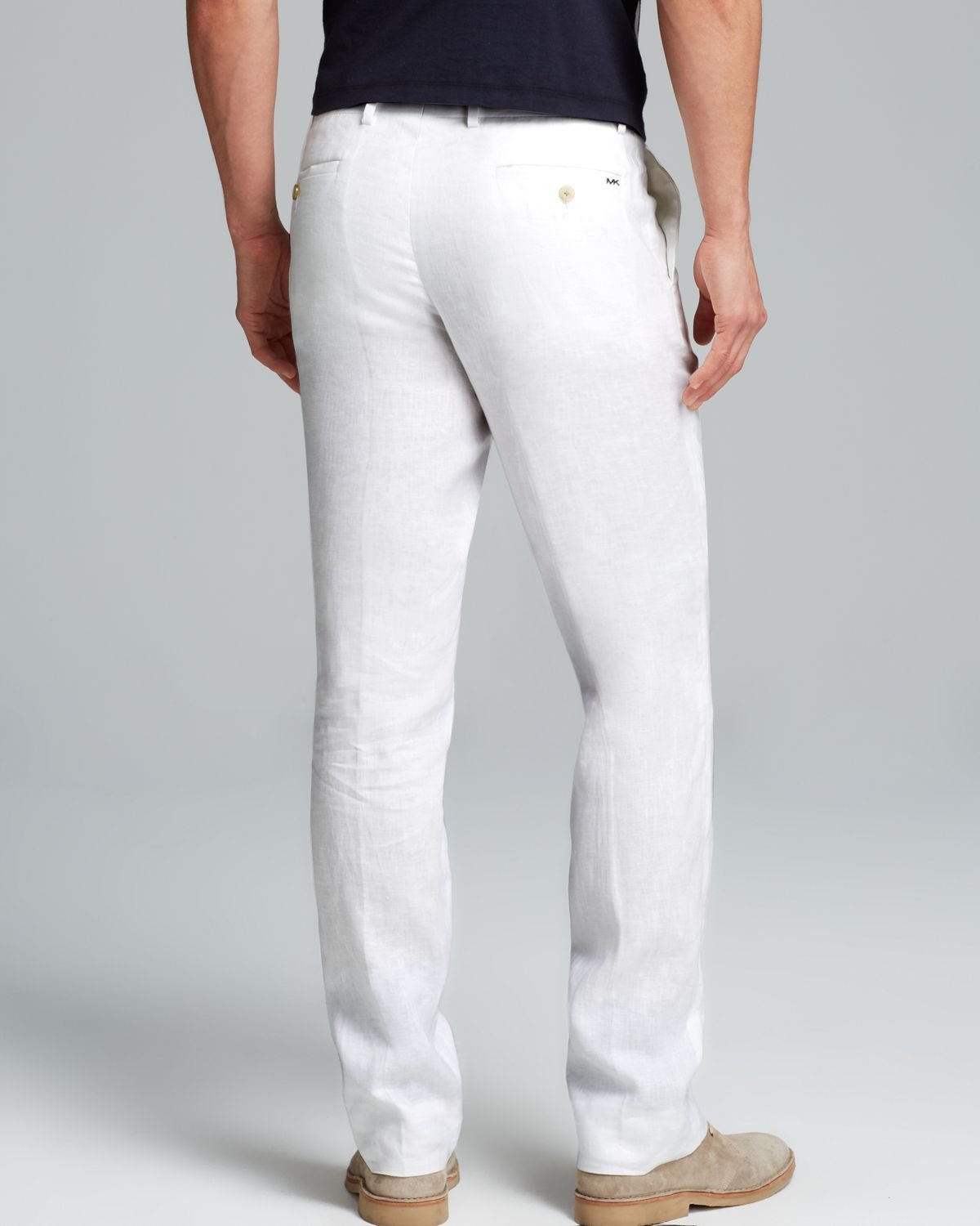 Michael Kors Linen Modern Fit Pants in White for Men - Lyst