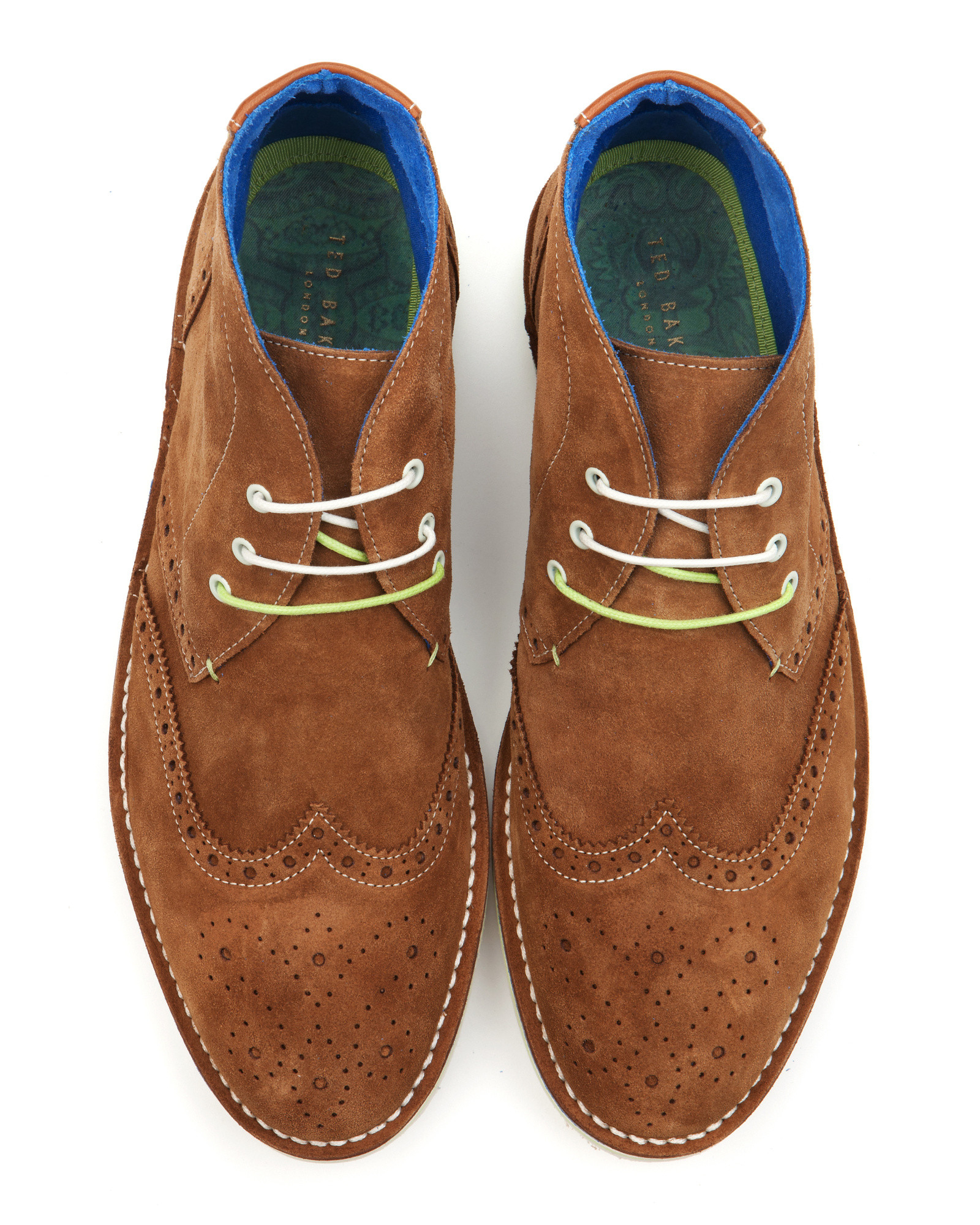 Ted Baker Suede Derby Brogue Shoe in Tan (Brown) for Men - Lyst