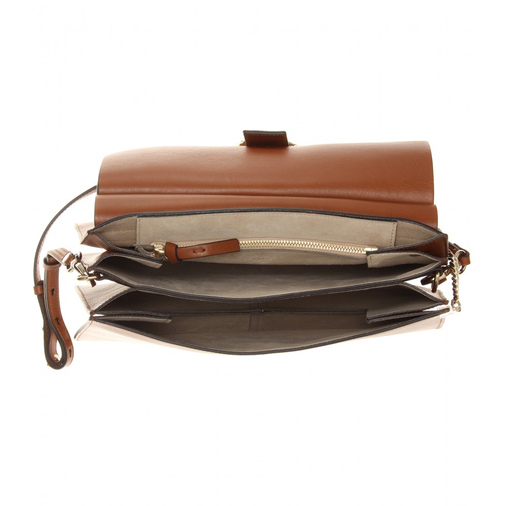 Chlo Faye Leather and Suede Shoulder Bag in Brown | Lyst