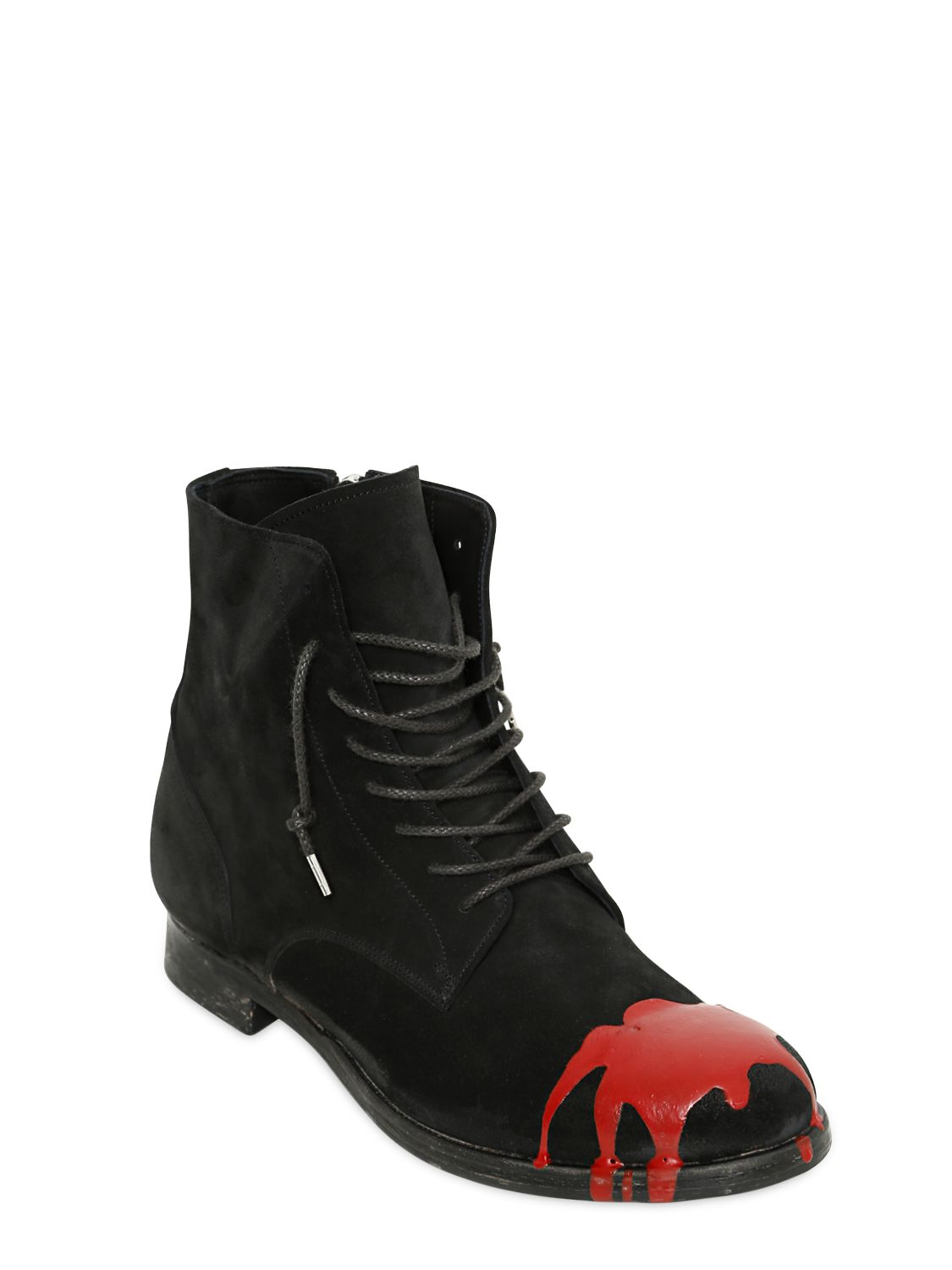 Miharayasuhiro Rubber Paint Suede Boots in Black Lyst