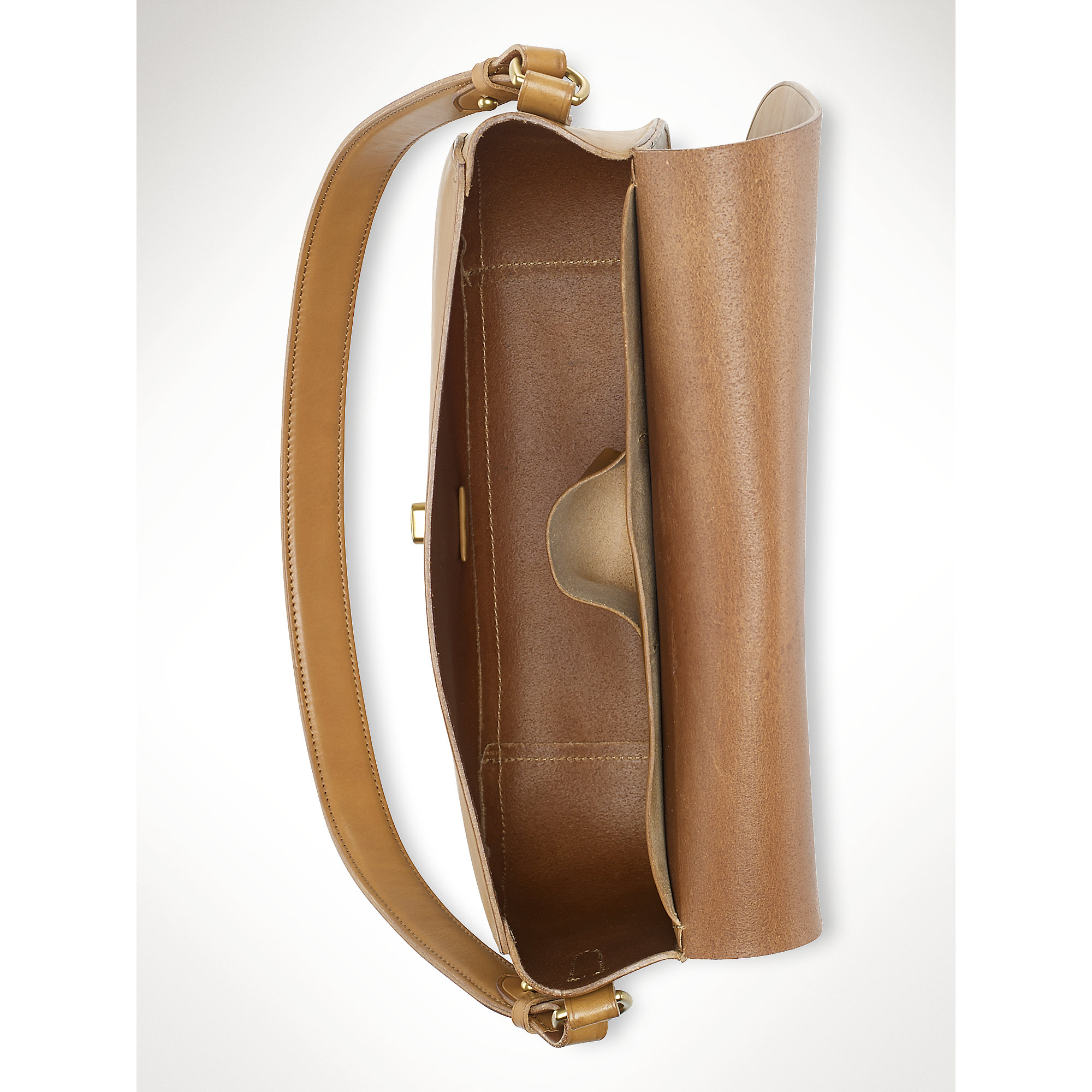 Polo Ralph Lauren Large Leather Saddle Bag in Tan (Brown) Lyst