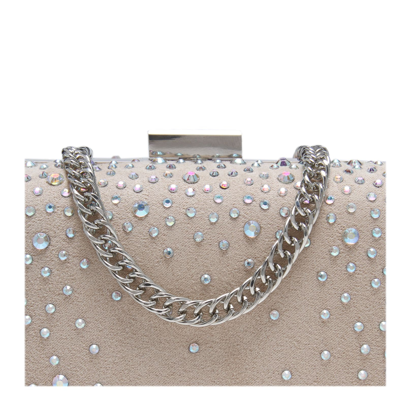 Miss Kg Hetty Sparkle Box Clutch Bag in Nude (Natural) - Lyst