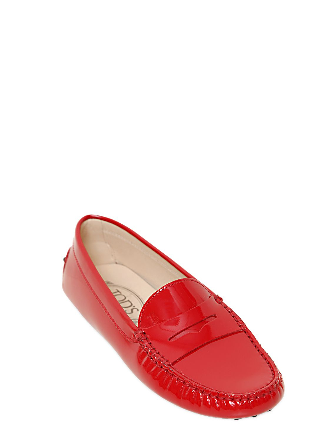 red patent loafers womens