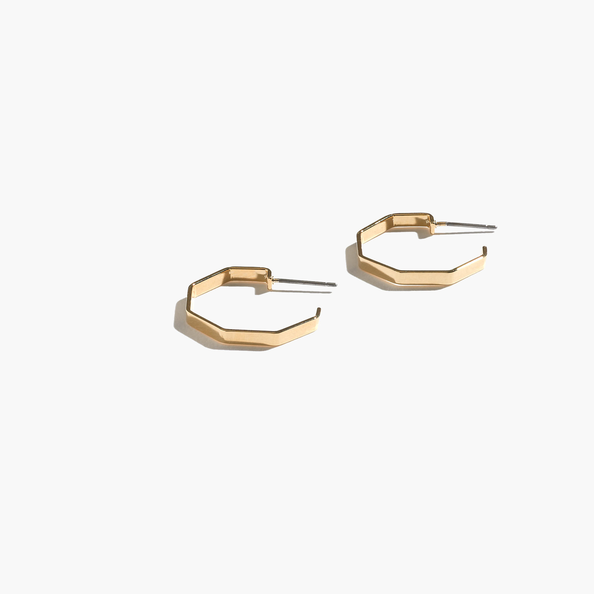 J.crew Octagon Hoop Earrings in Gold Lyst