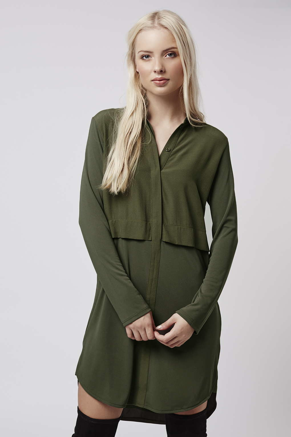 Topshop Khaki Shirt Dress Flash Sales 