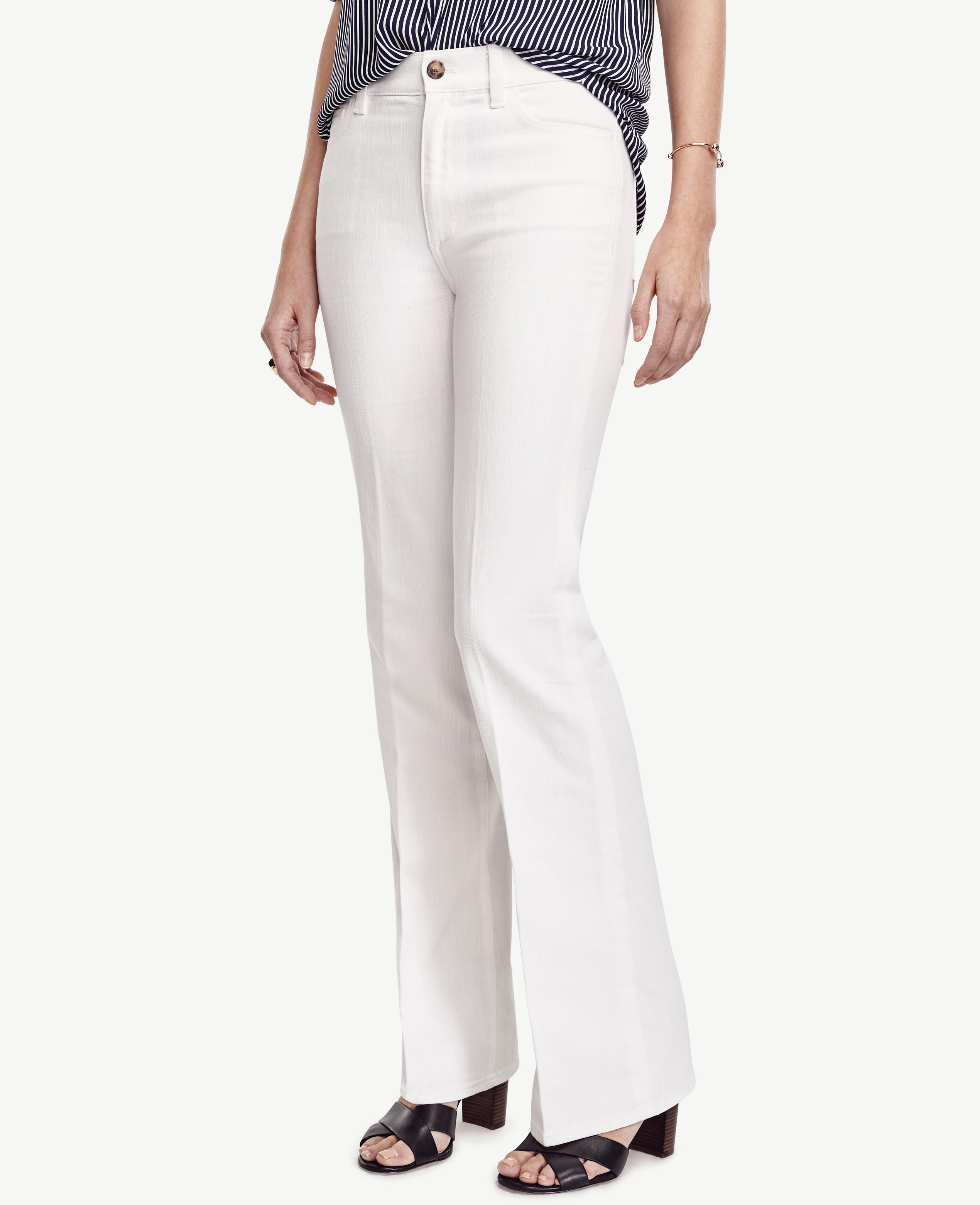 petite white flare pants