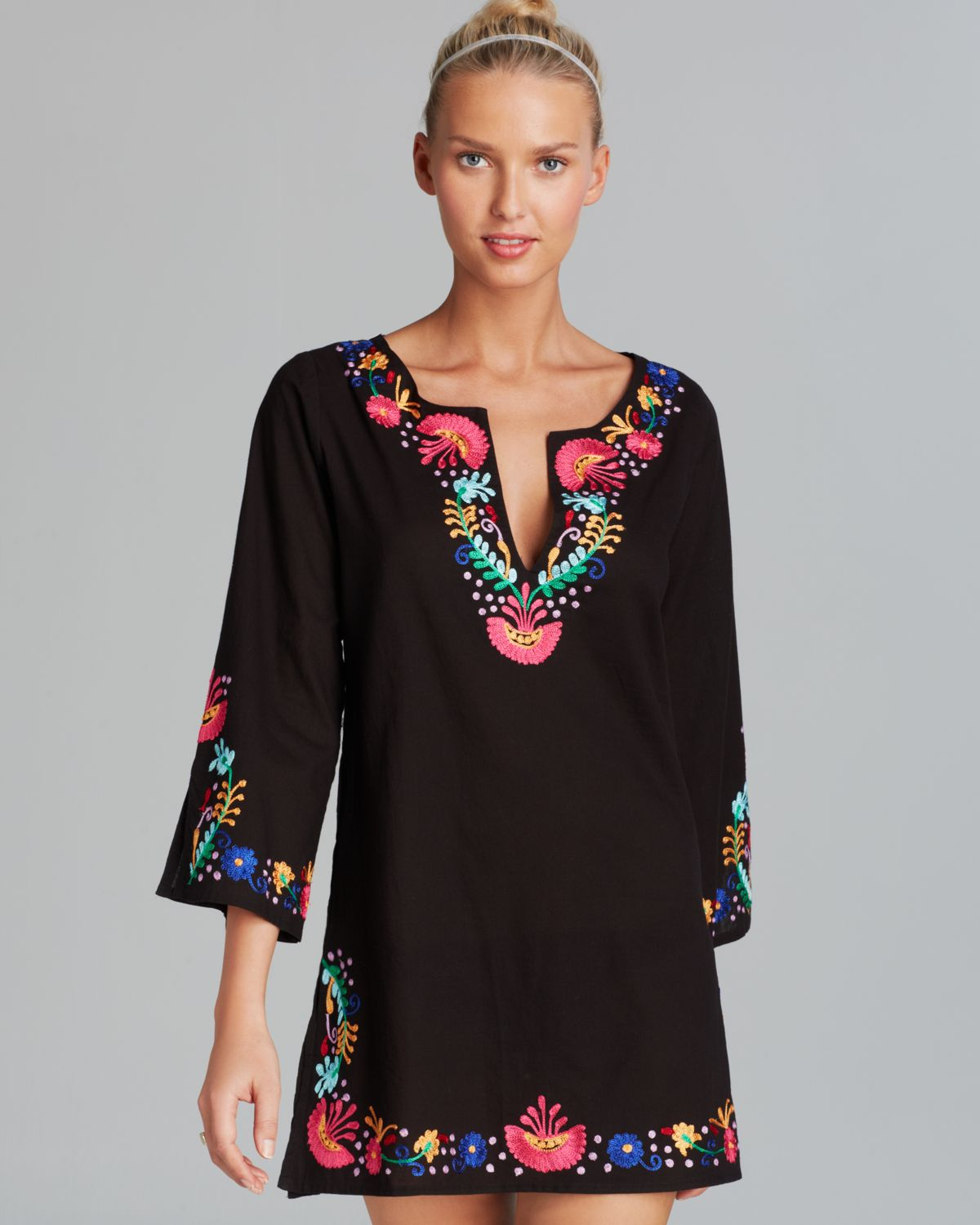 embroidered swim cover up