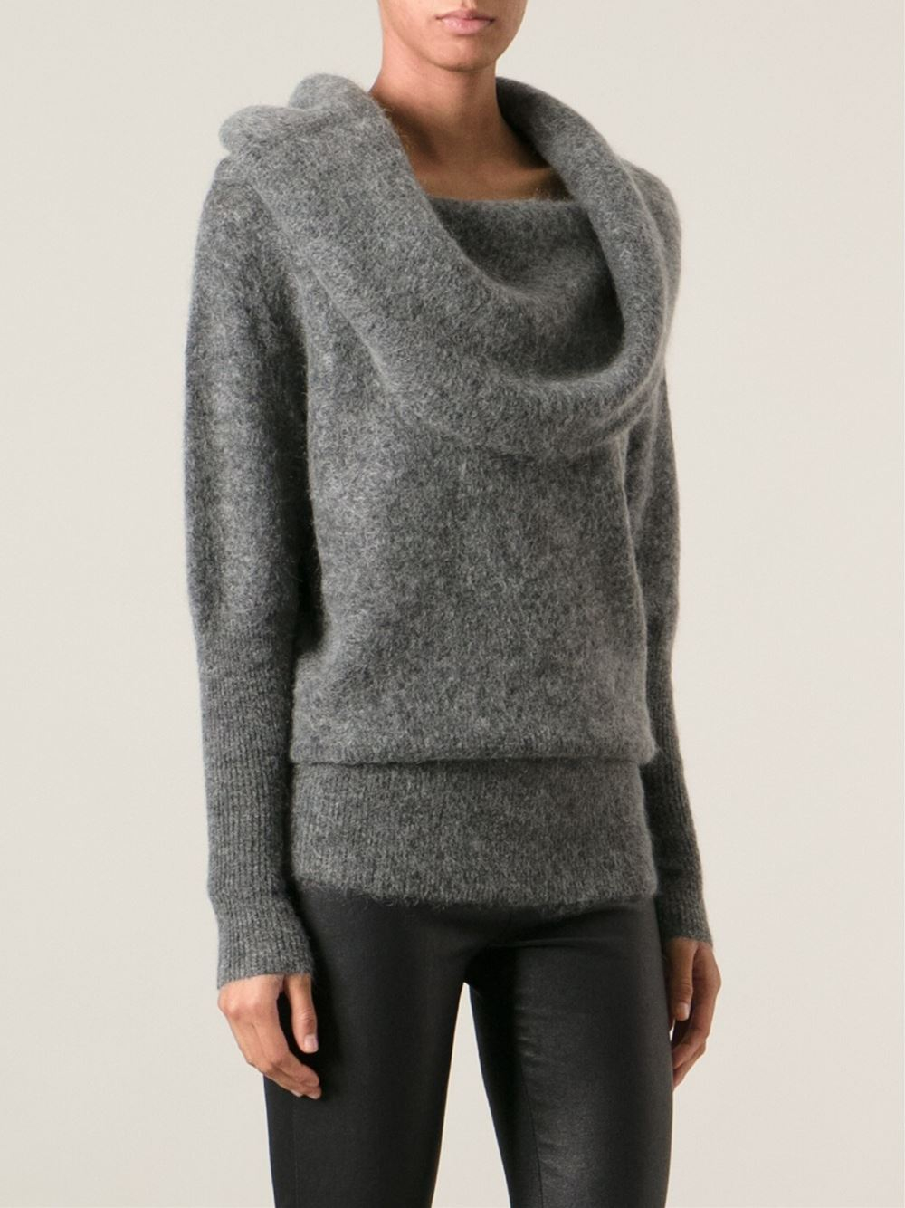 gray cowl neck sweater