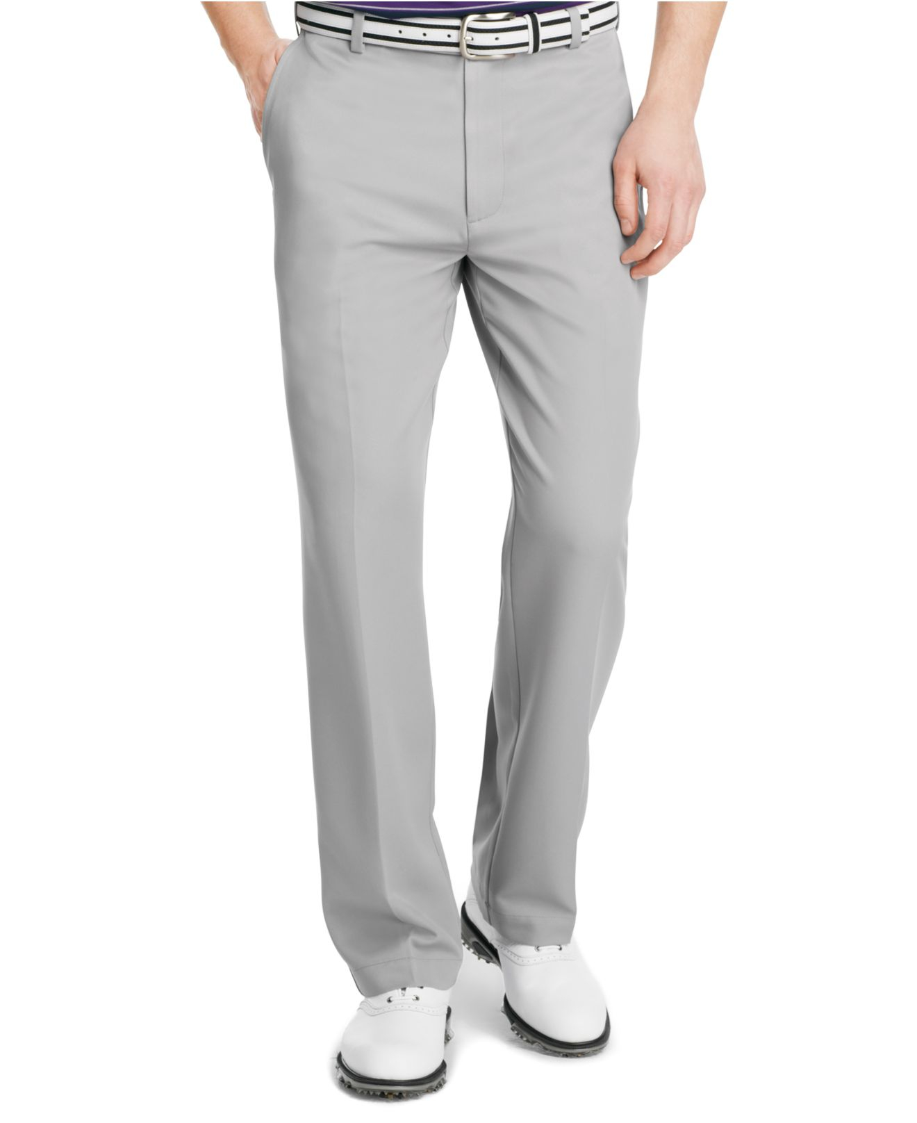 Izod Men's Flat Front Microfiber Golf Pants in Gray for Men (Silver ...