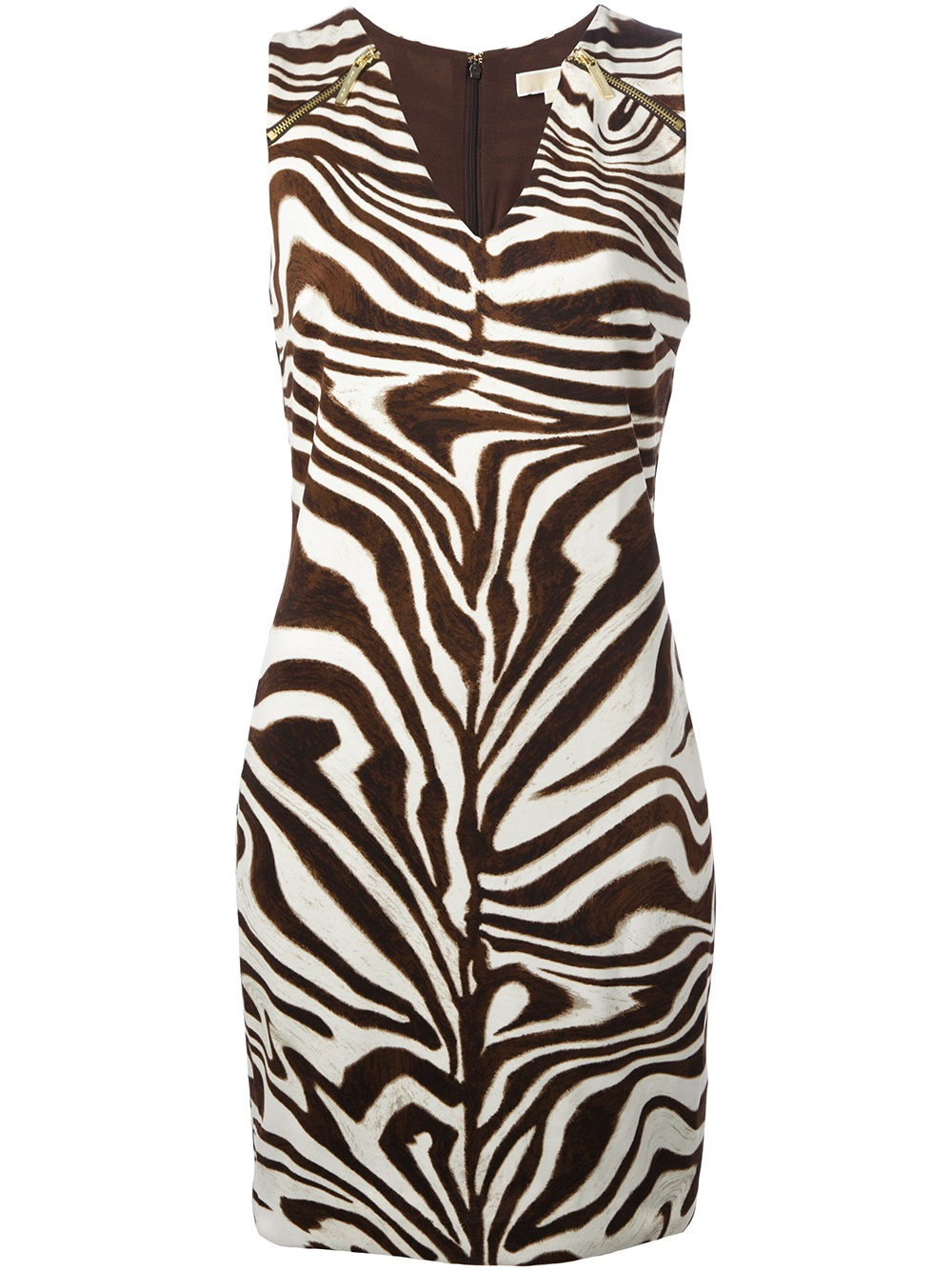 Michael michael kors Zebra Dress in Brown Lyst