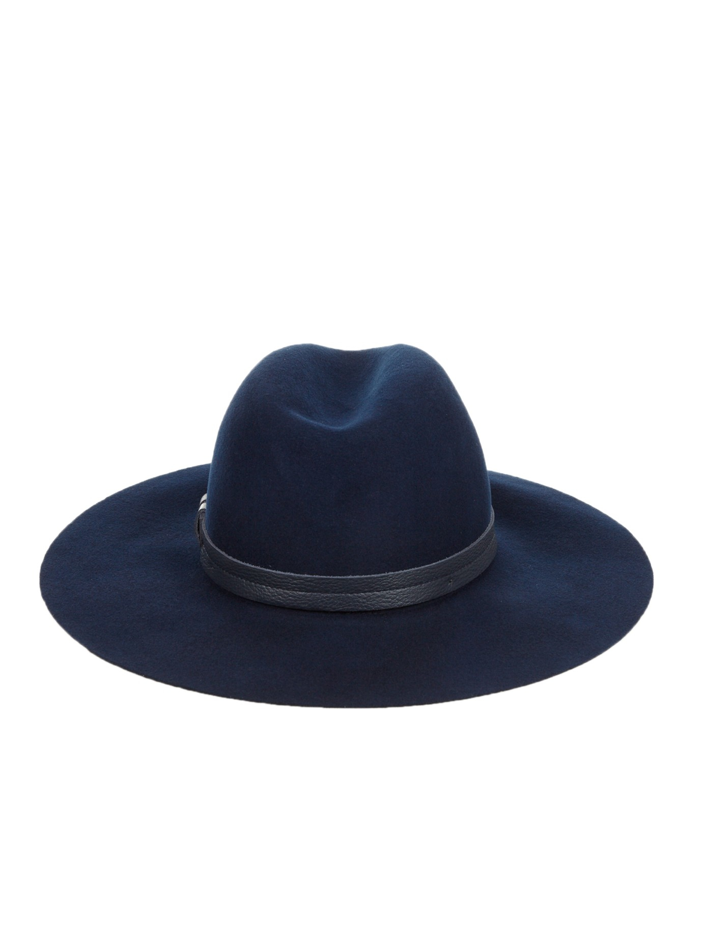 Navy blue wide brim fedora Clearance