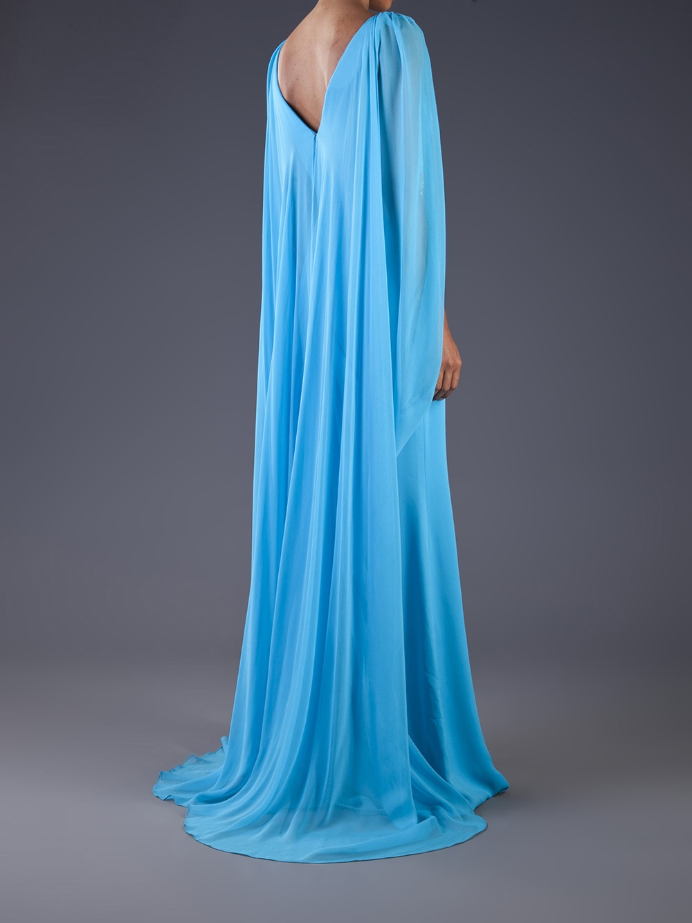 Lyst - Notte By Marchesa Sleeveless Draped Gown in Blue