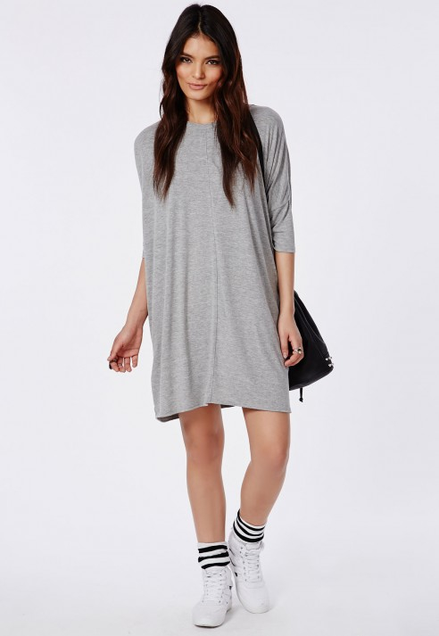 grey oversized t shirt dress