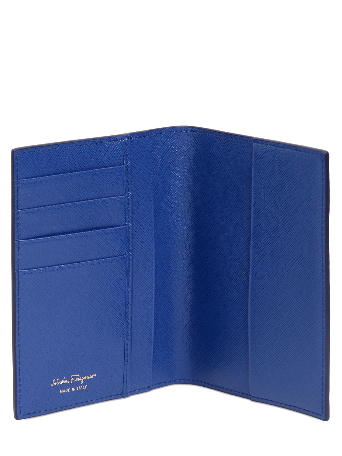 Lyst - Ferragamo Saffiano Leather Passport Holder in Blue for Men