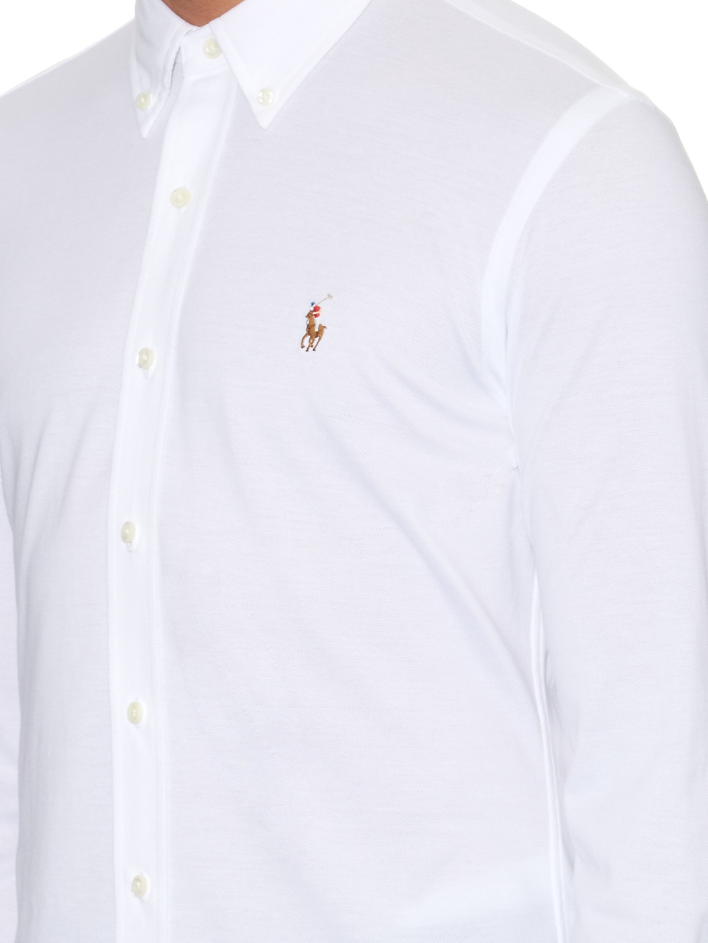 ralph lauren knit oxford shirt white