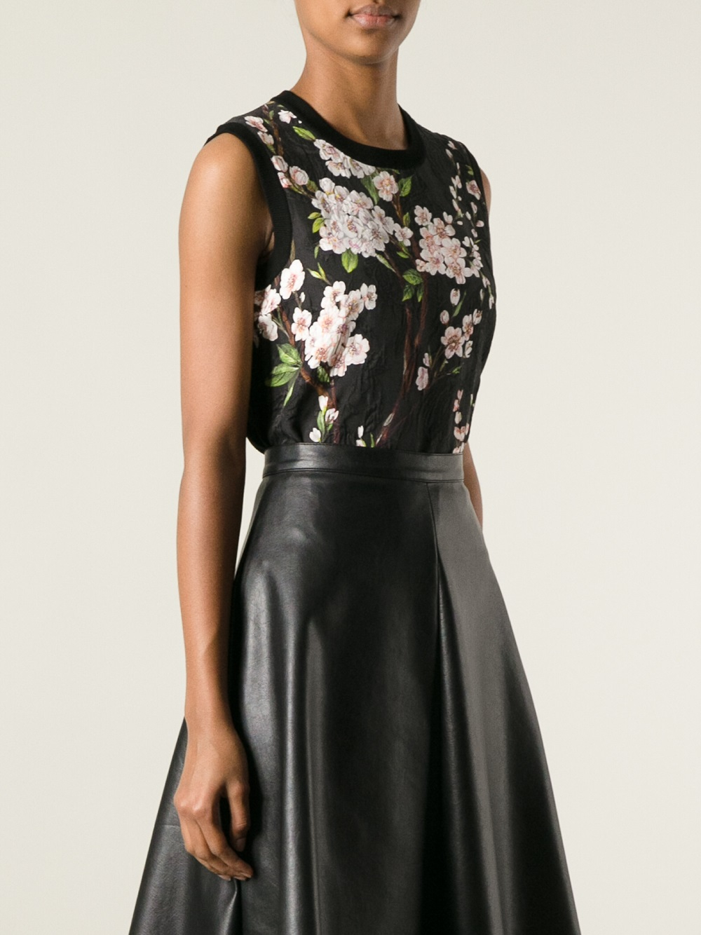 Lyst Dolce & Gabbana Floral Tank Top in Black