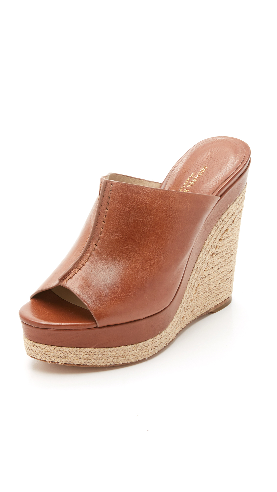 Michael Kors Charlize Wedge Mules in Brown | Lyst