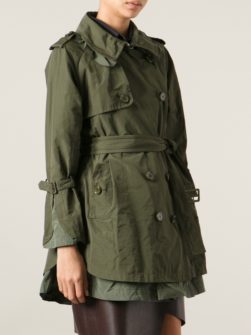 Lyst Moncler Durenne Trench Coat in Green