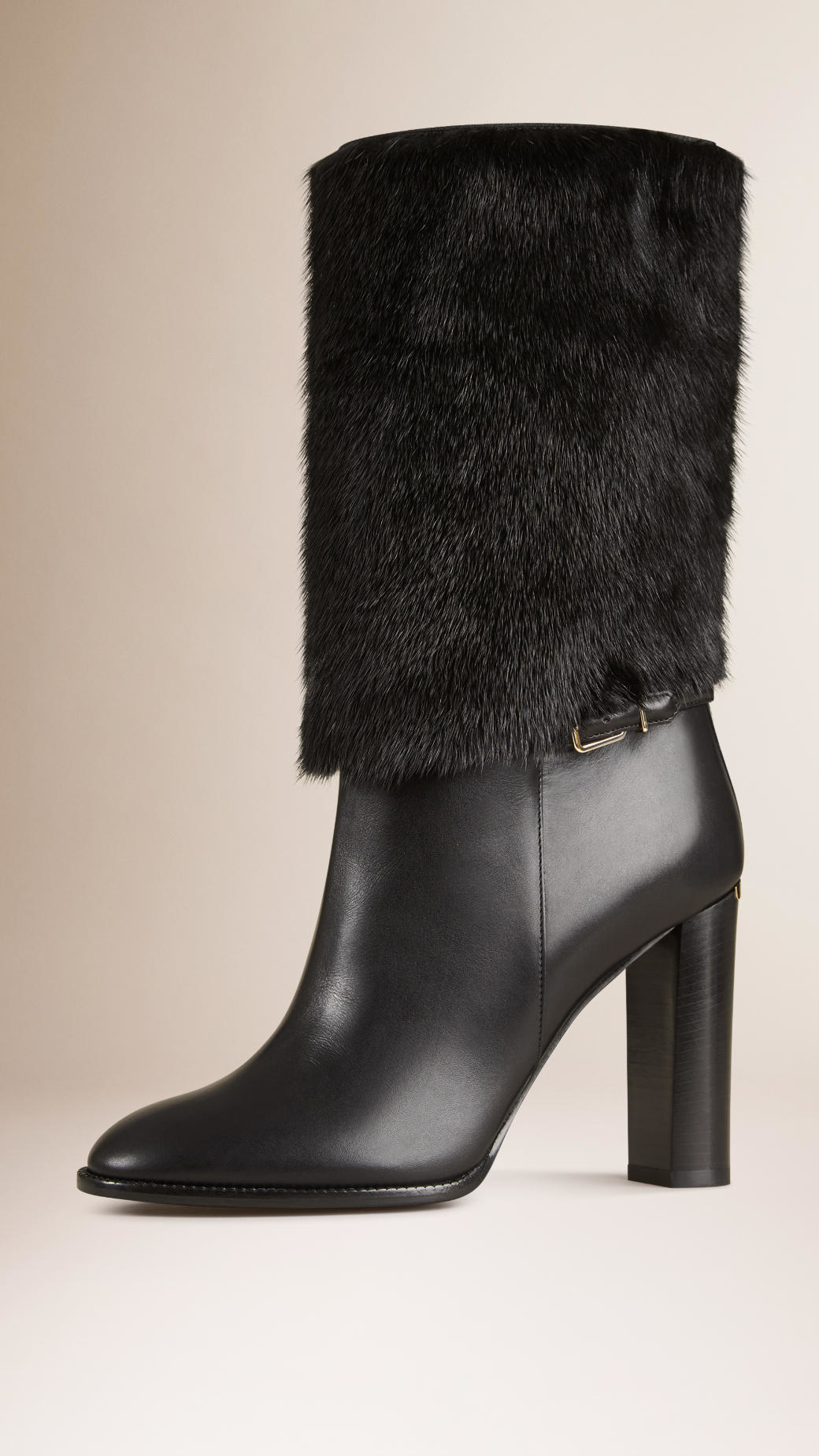 Mink ankle boots