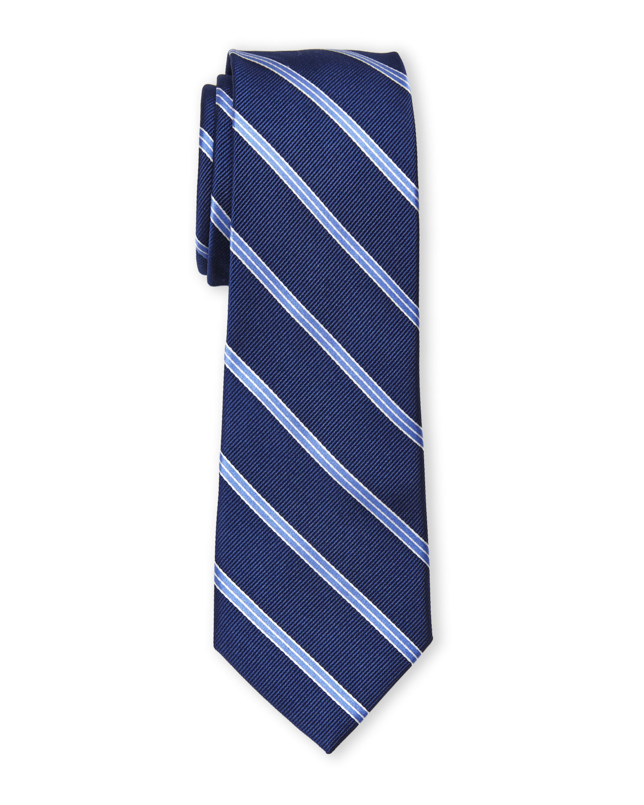 Pierre Cardin Silk Stripe Slim Tie in Blue for Men Lyst