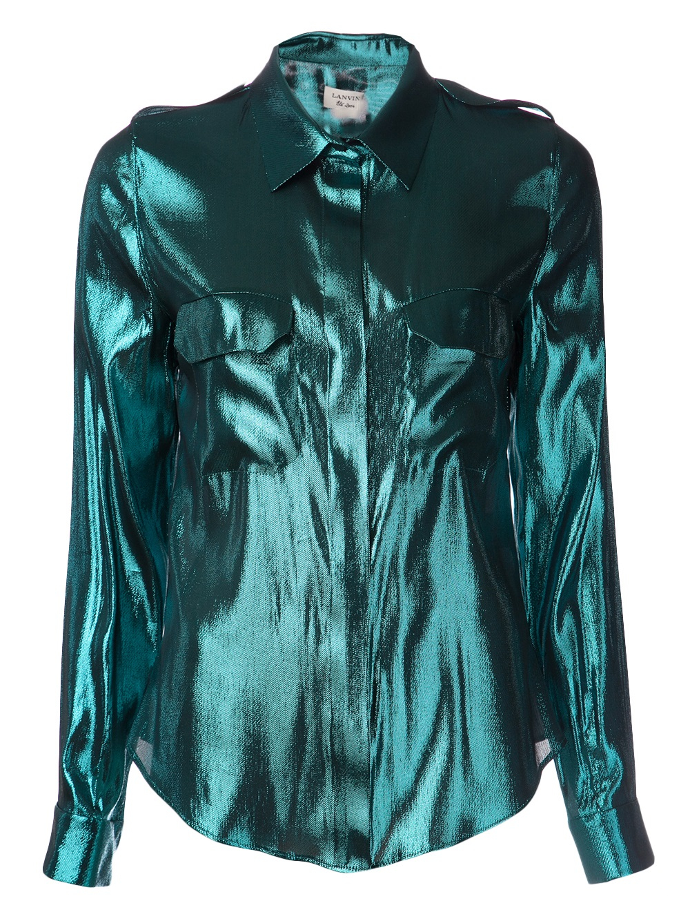 metallic green shirt
