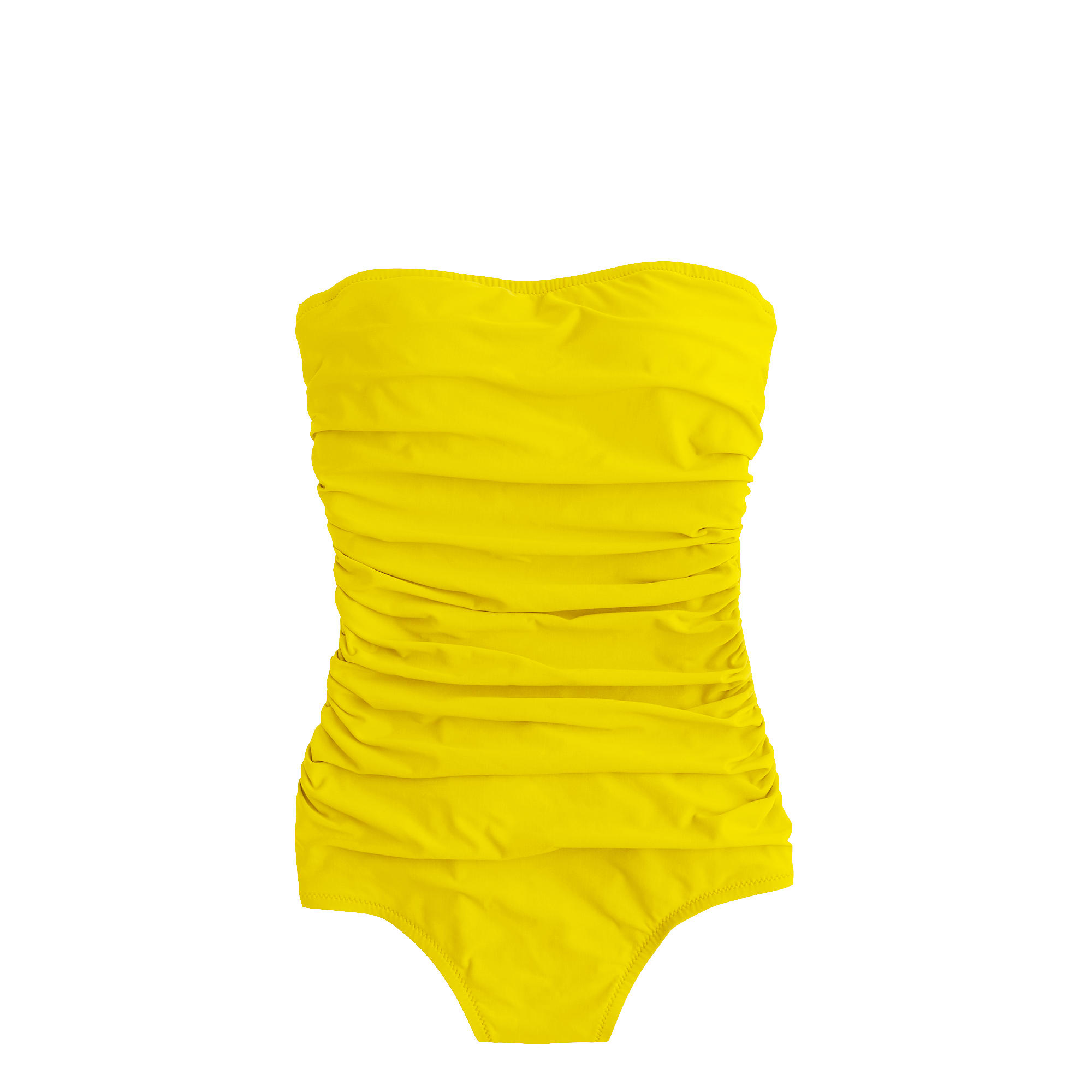 J Crew Synthetic D Cup Ruched Bandeau One Piece Swimsuit In Vivid Canary Yellow Lyst J Crew Synthetic D Cup Ruched Bandeau One Piece Swimsuit In Vivid Canary Yellow Lyst