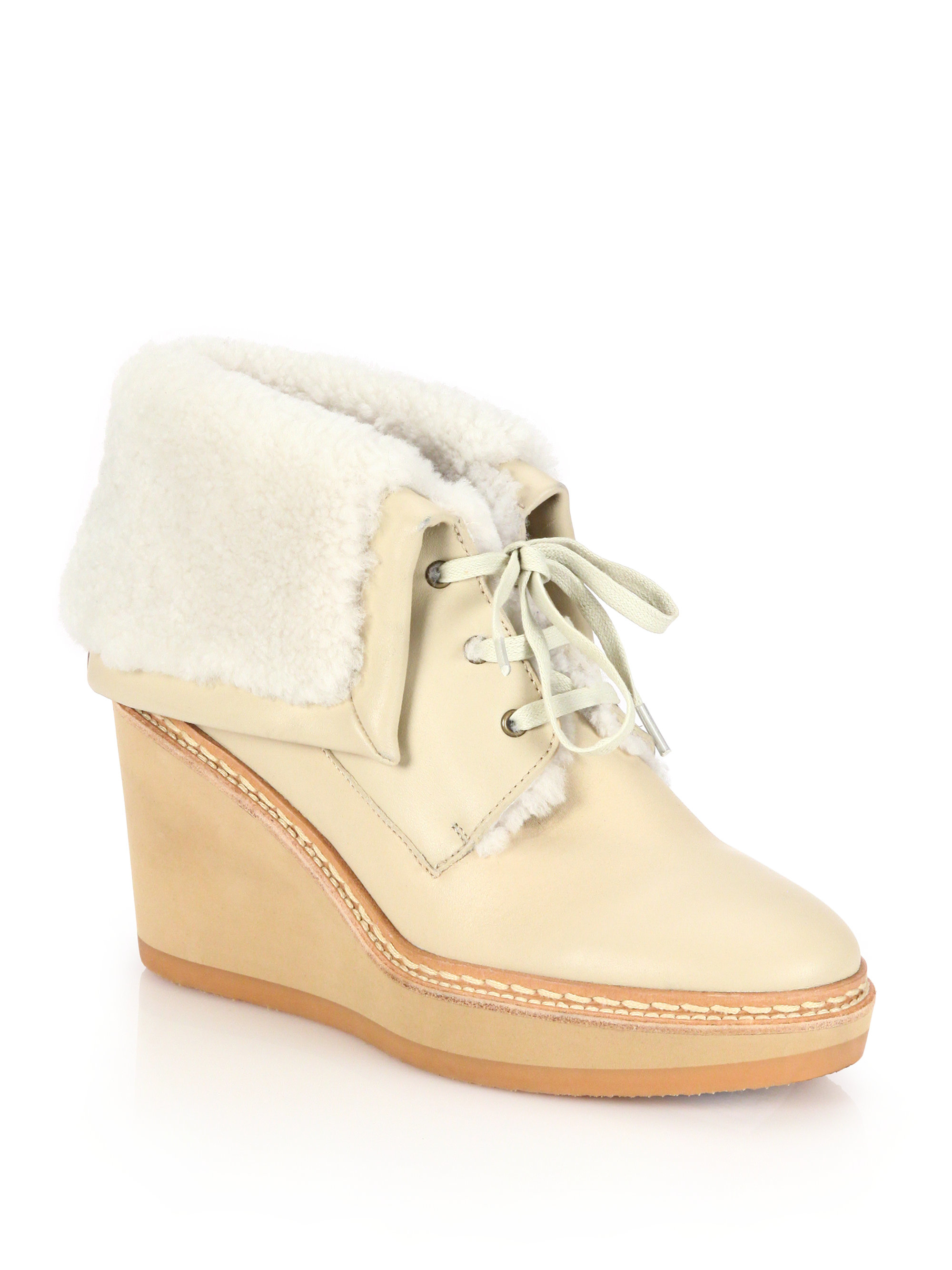 see by chloe shearling ankle boots