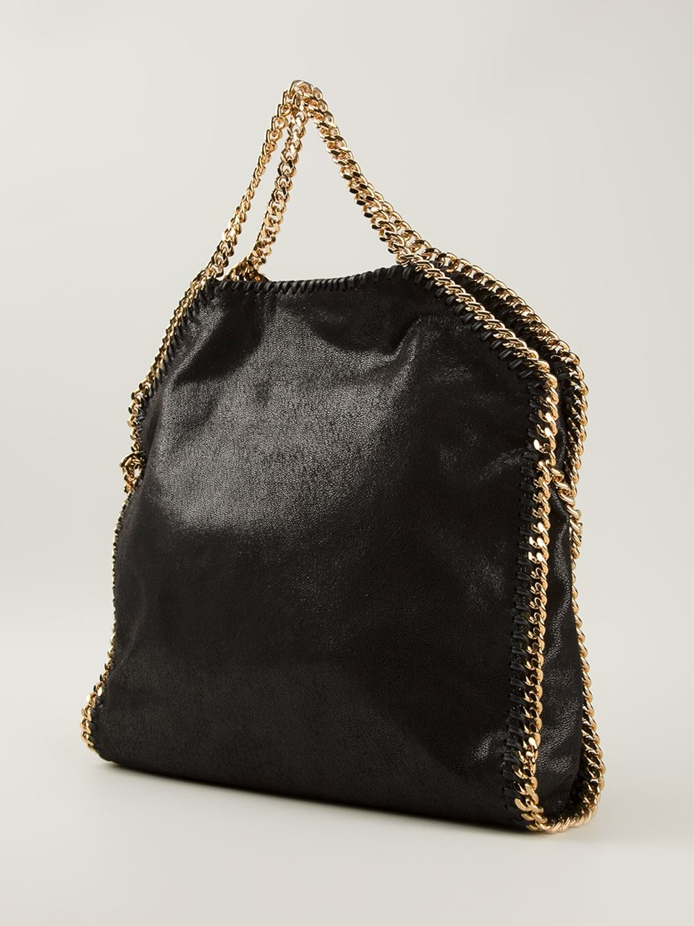 Stella McCartney Leather 3 Chain Falabella Bag in Black | Lyst