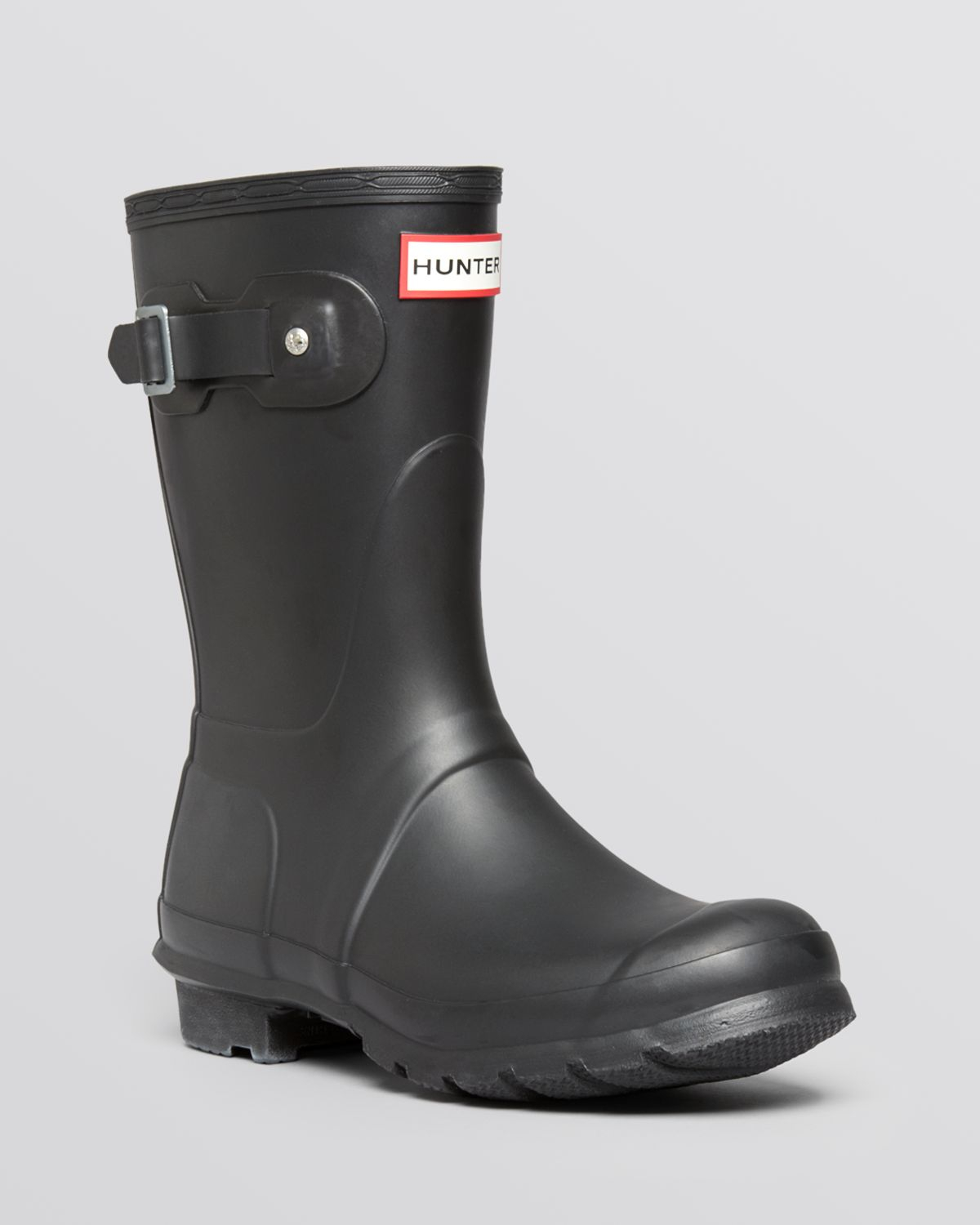 short matte black rain boots