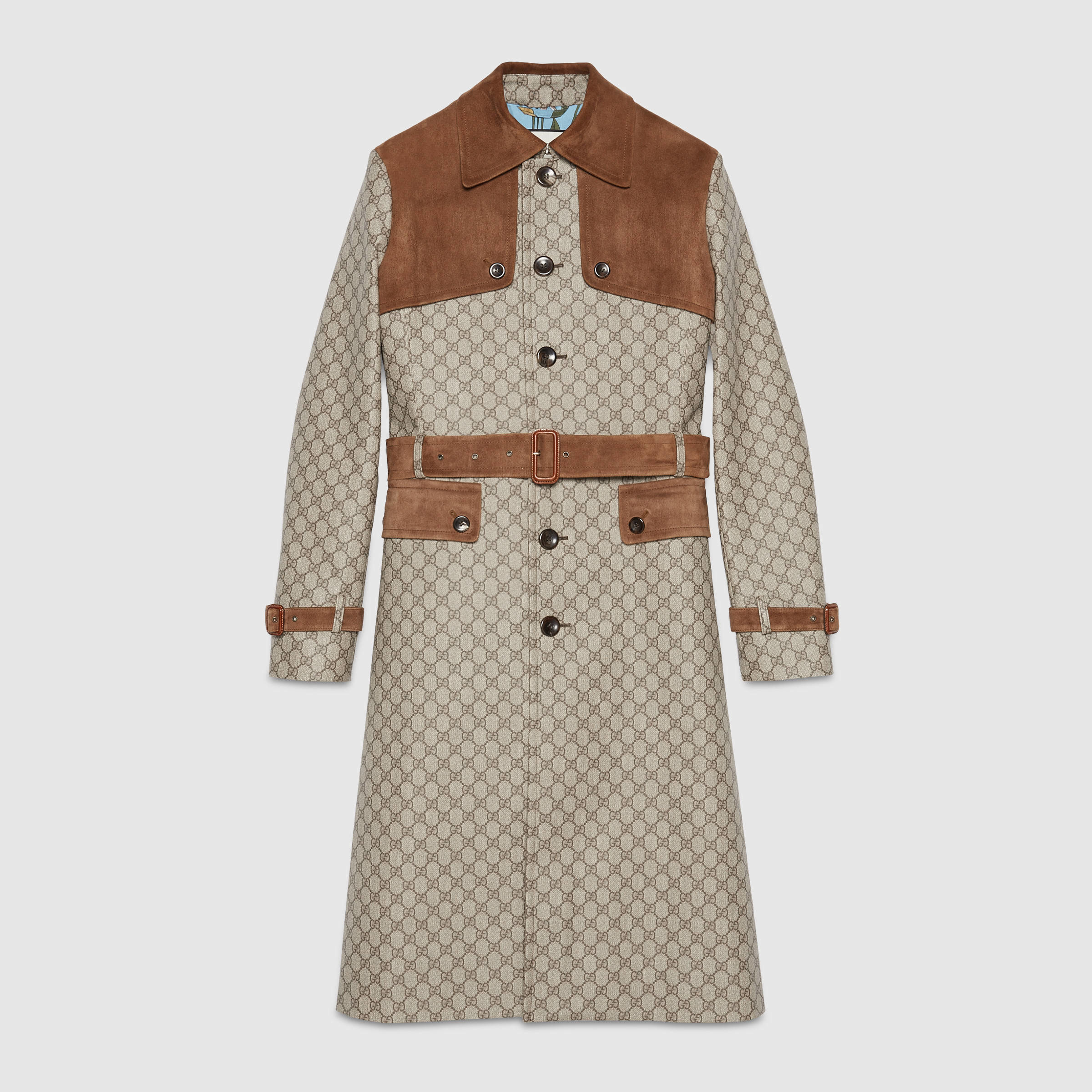Gucci Canvas Gg Supreme Trench Coat for Men | Lyst