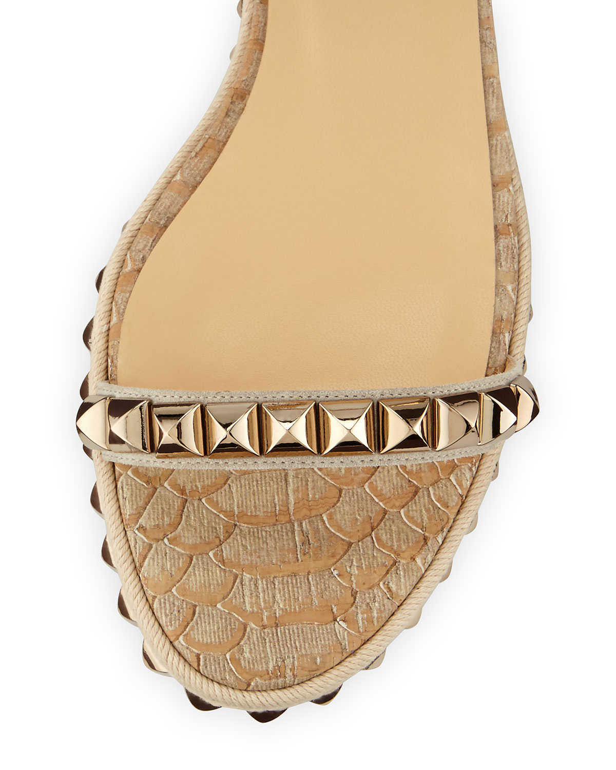 Christian louboutin Cataclou Studded Espadrille Sandals in Beige ...  