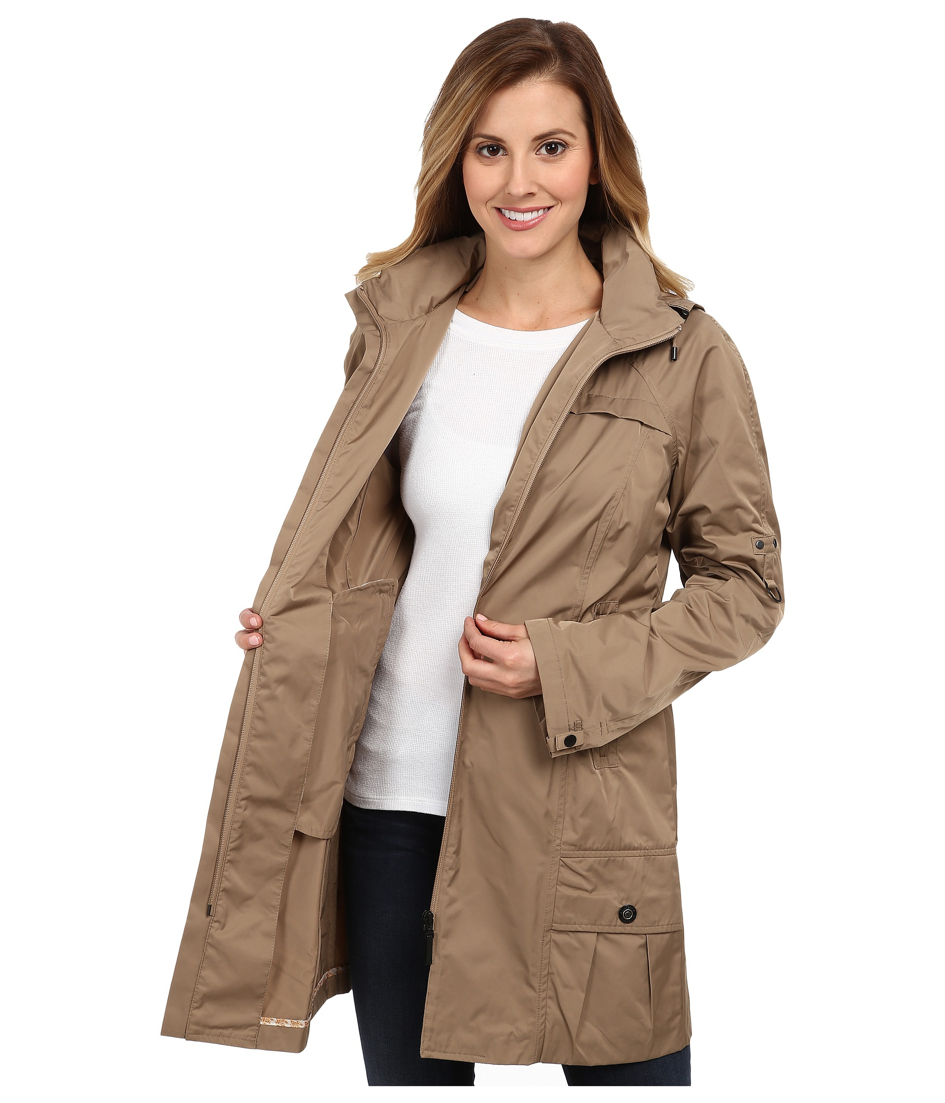 Lyst Rainforest Packable Coat W/ Roll Sleeve in Brown