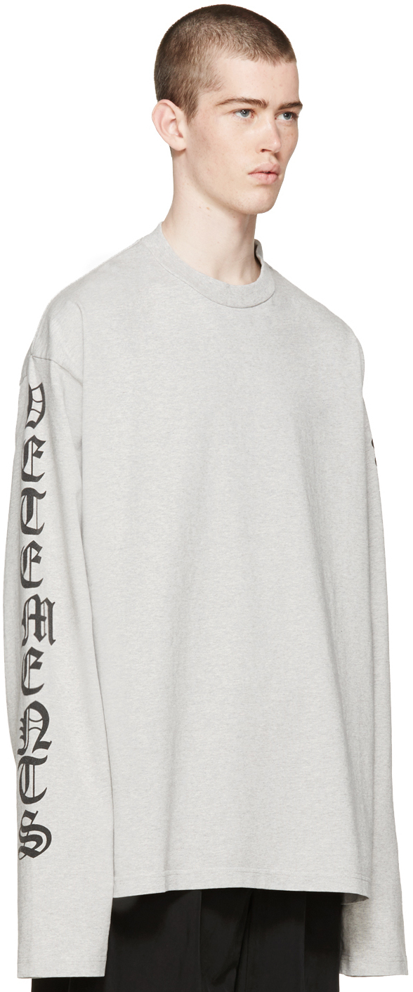 Vetements Cotton Grey Oversized Logo 