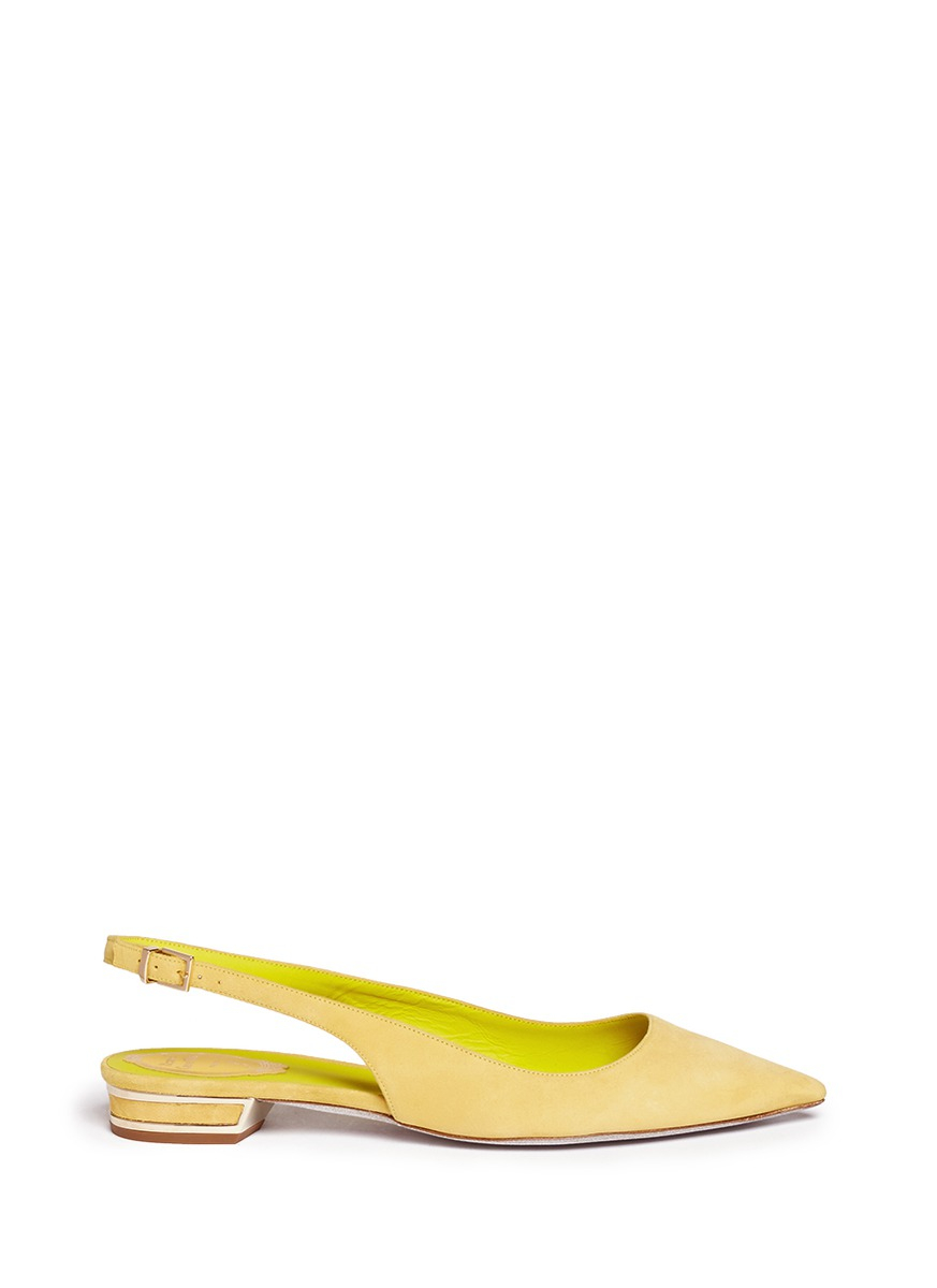yellow slingback flats