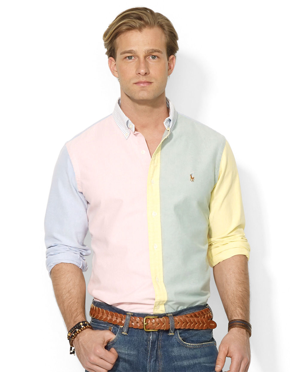 Lyst - Polo Ralph Lauren Classicfit Colorblocked Oxford Shirt for Men