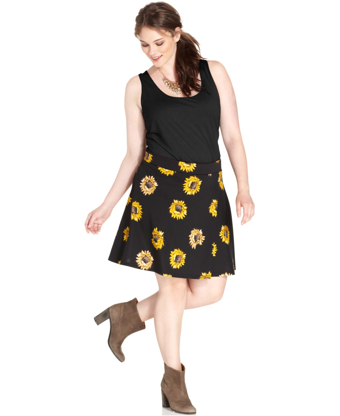 plus size sunflower skirt
