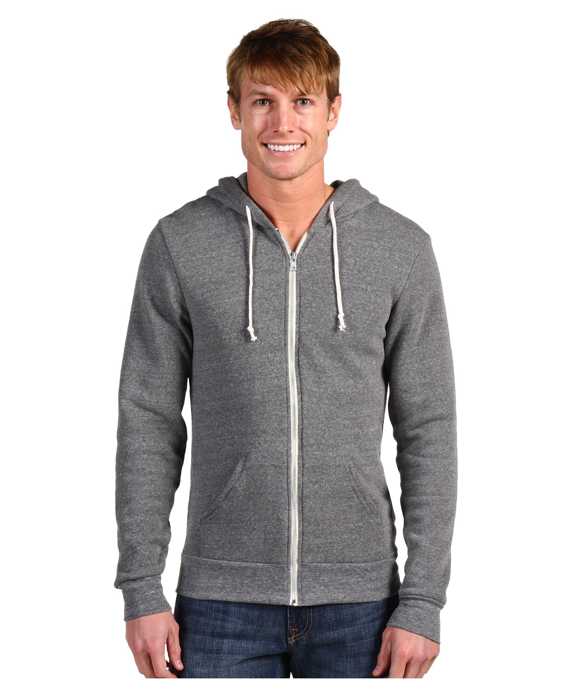 Alternative apparel Rocky Zip Hoodie in Gray for Men | Lyst