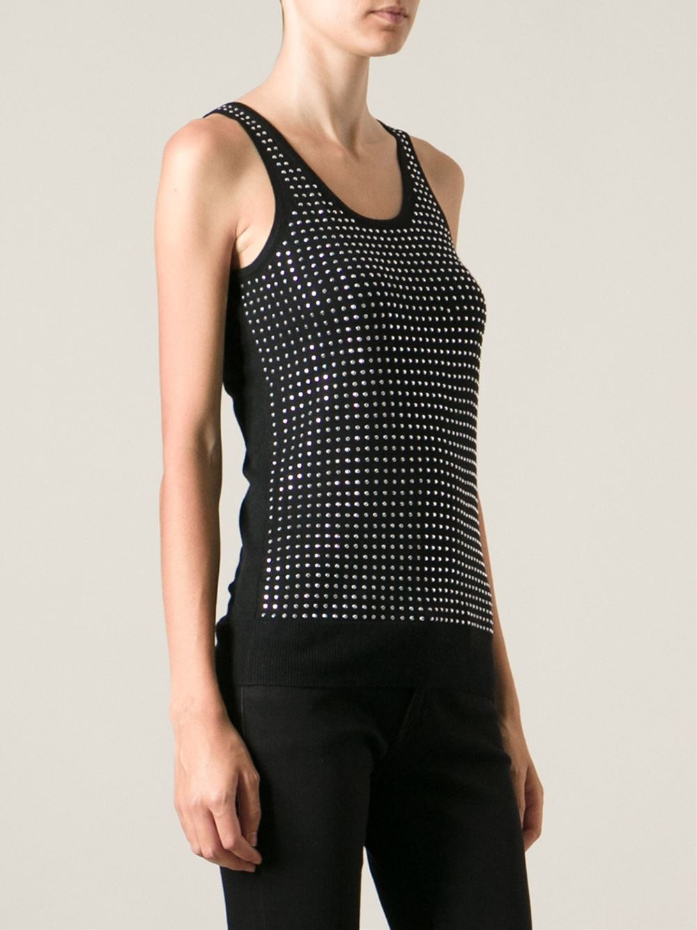 MICHAEL Michael Kors Studded Tank Top in Black