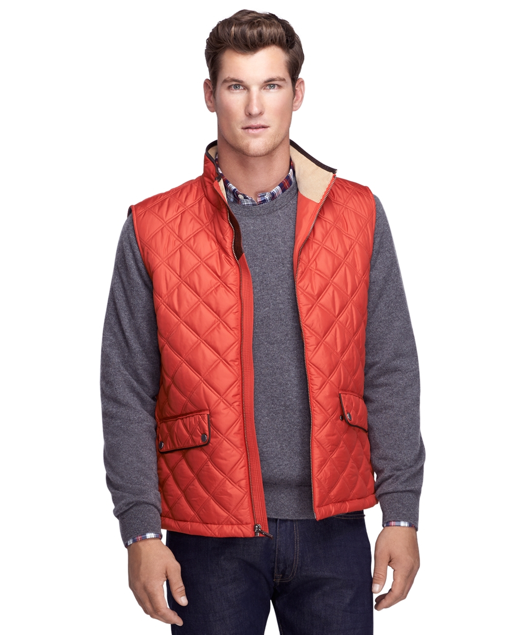 brooks brothers mens quilted vest