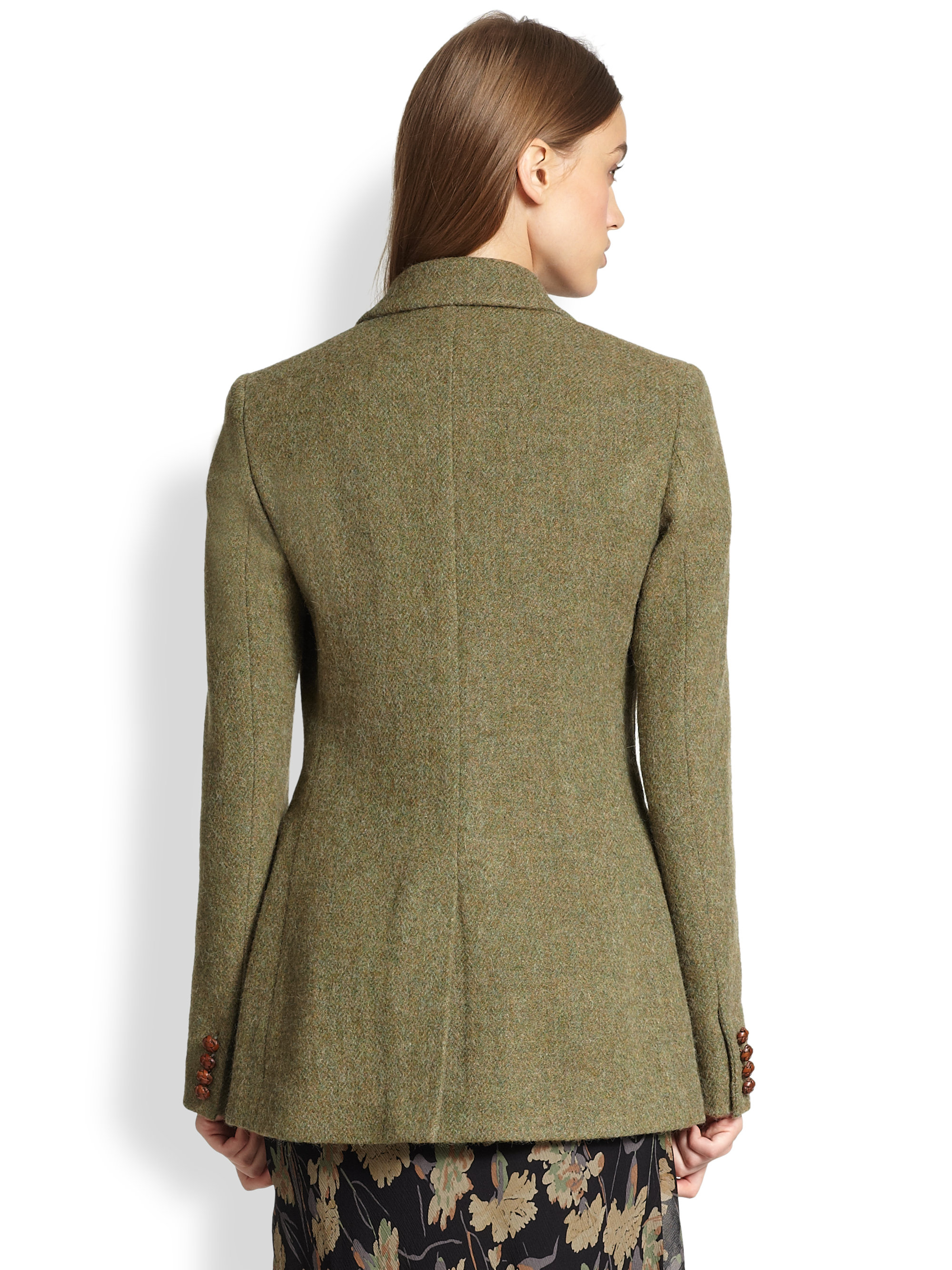 Polo Ralph Lauren Tweed Jacket in Green - Lyst
