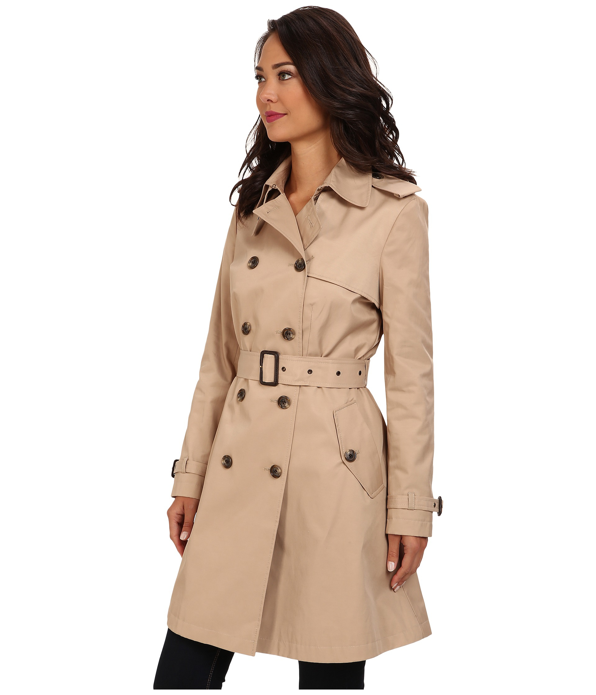 Lauren by ralph lauren Skirted Rain Coat in Khaki (Racing Khaki) Lyst