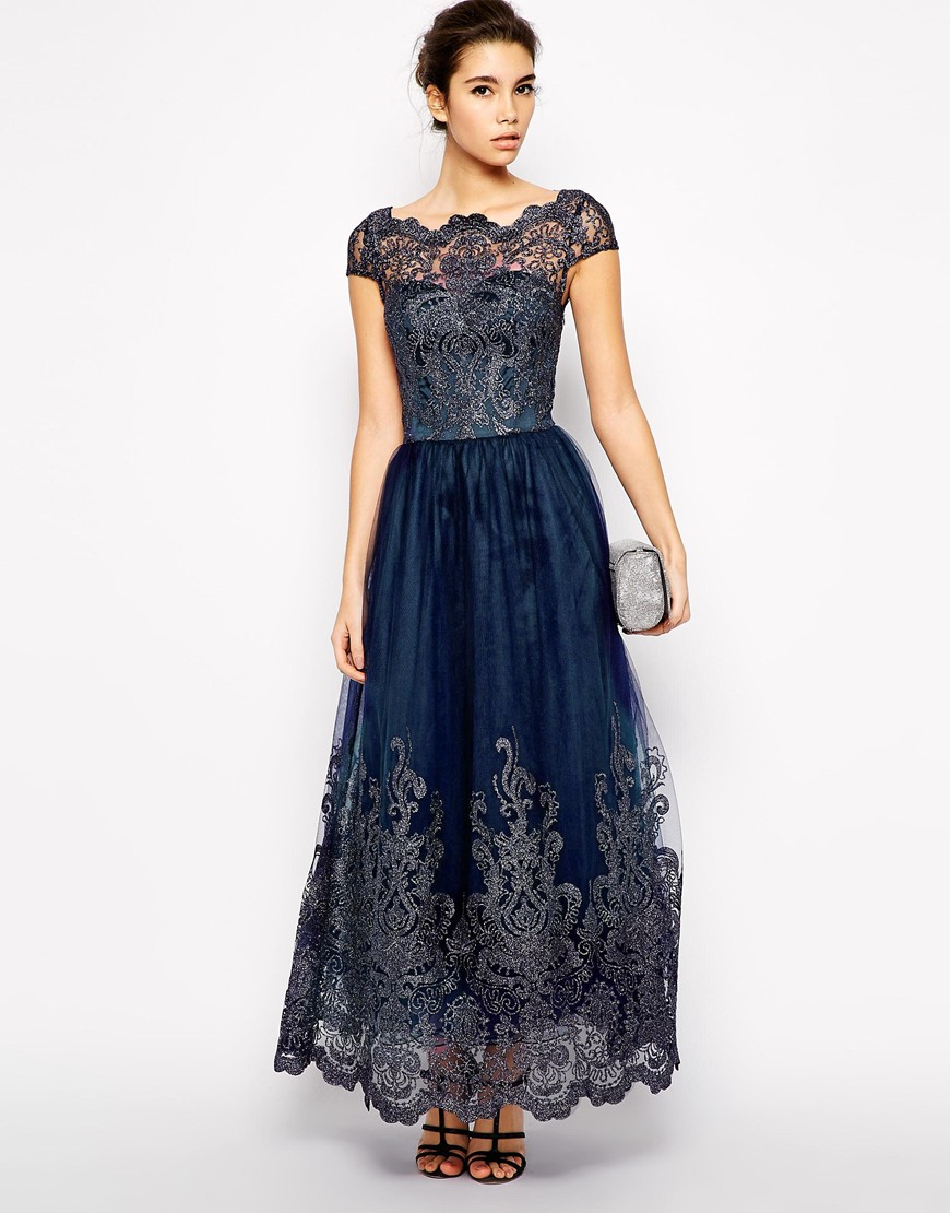 chi chi london metallic lace dress