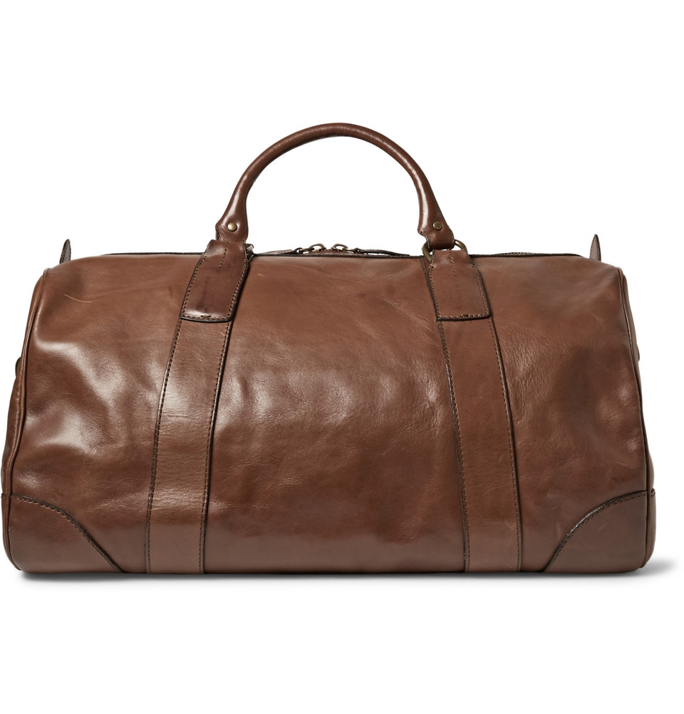 brown leather holdall bag mens