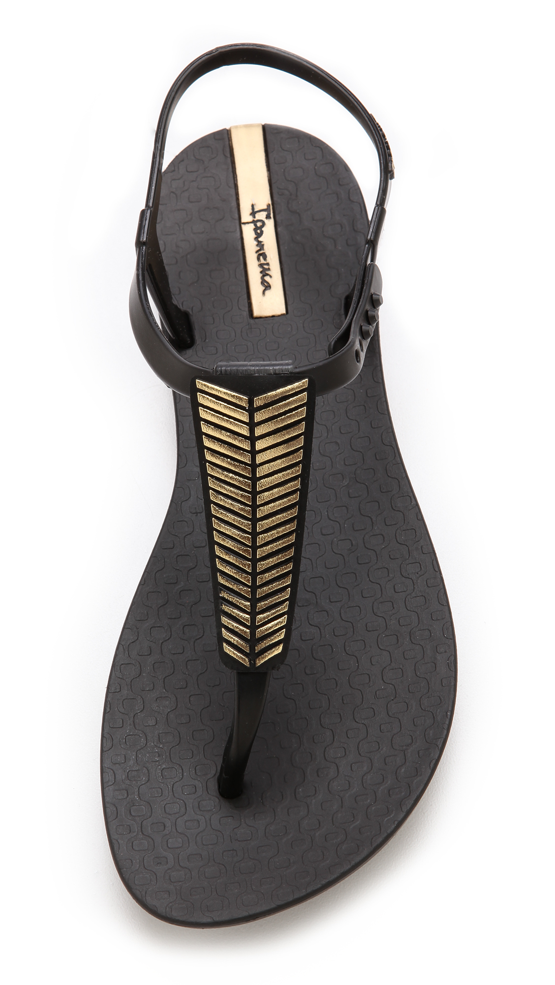 ipanema black and gold sandals