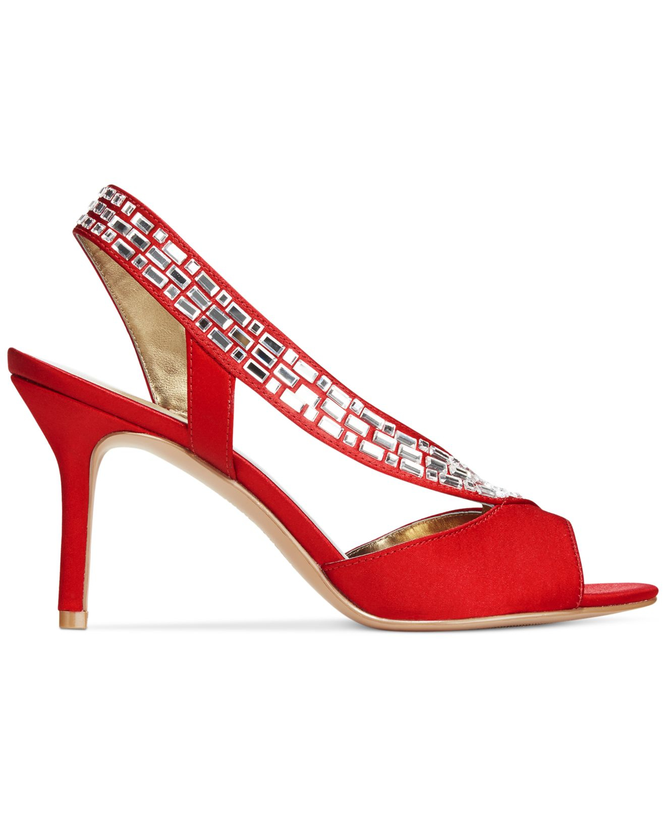 red evening sandals