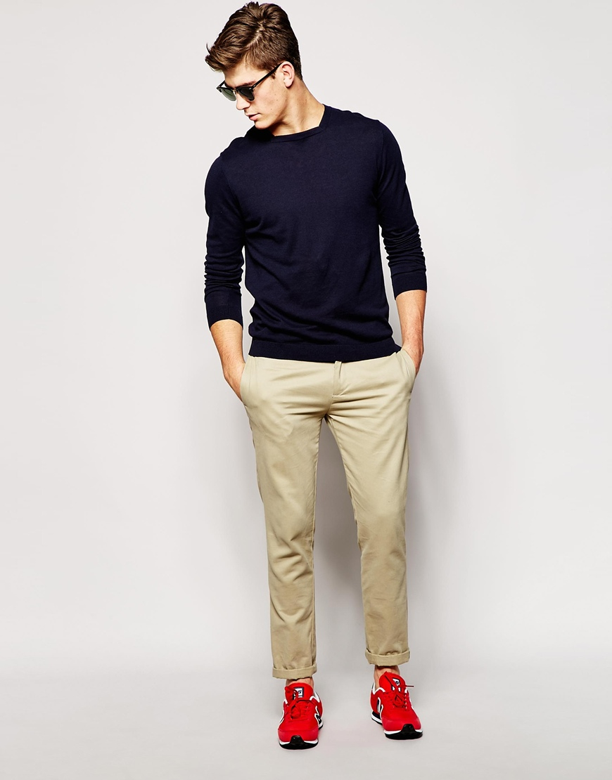 ASOS Square Neck Jumper in Navy (Blue 